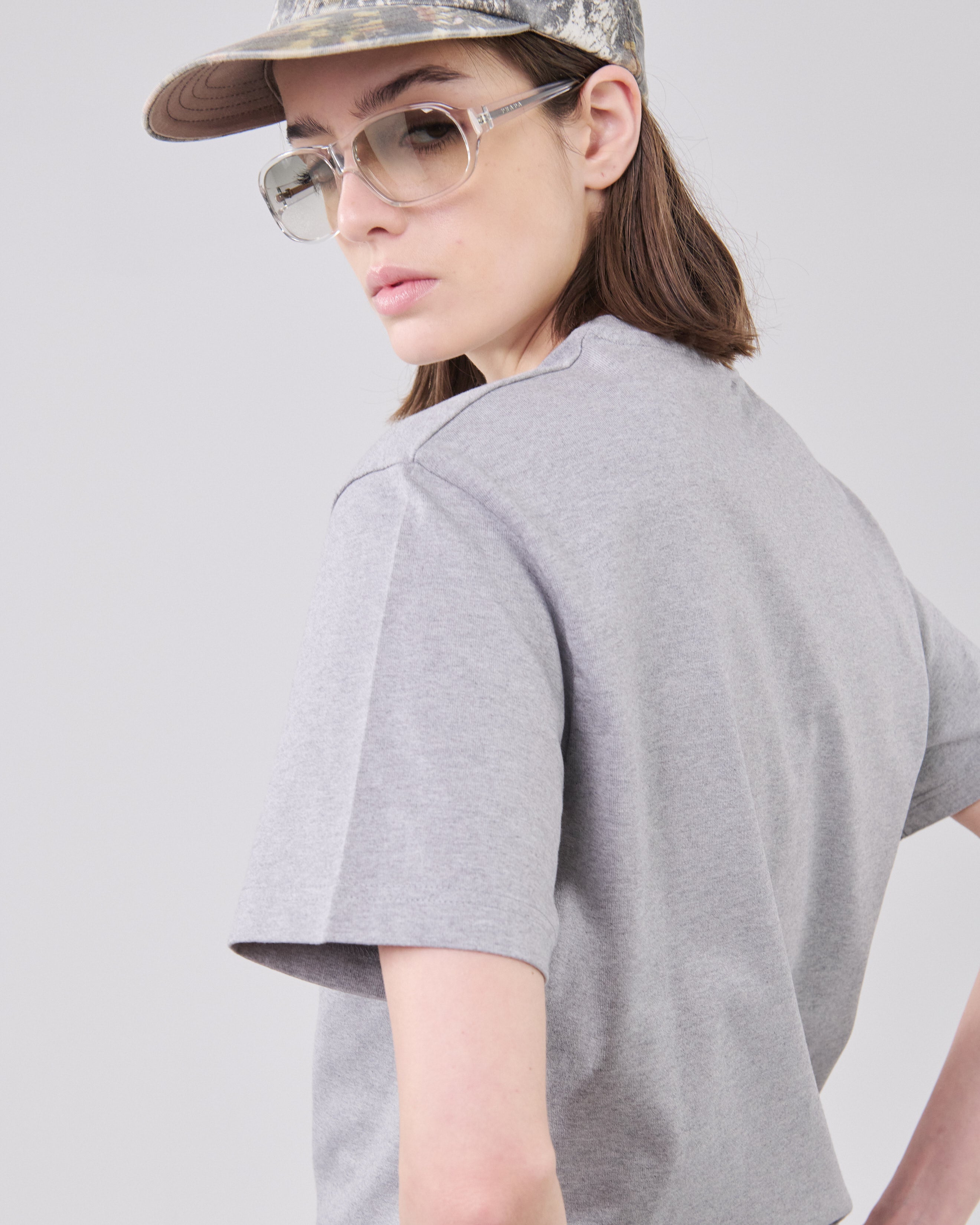 Boxy T-Shirt, Grey Mescla