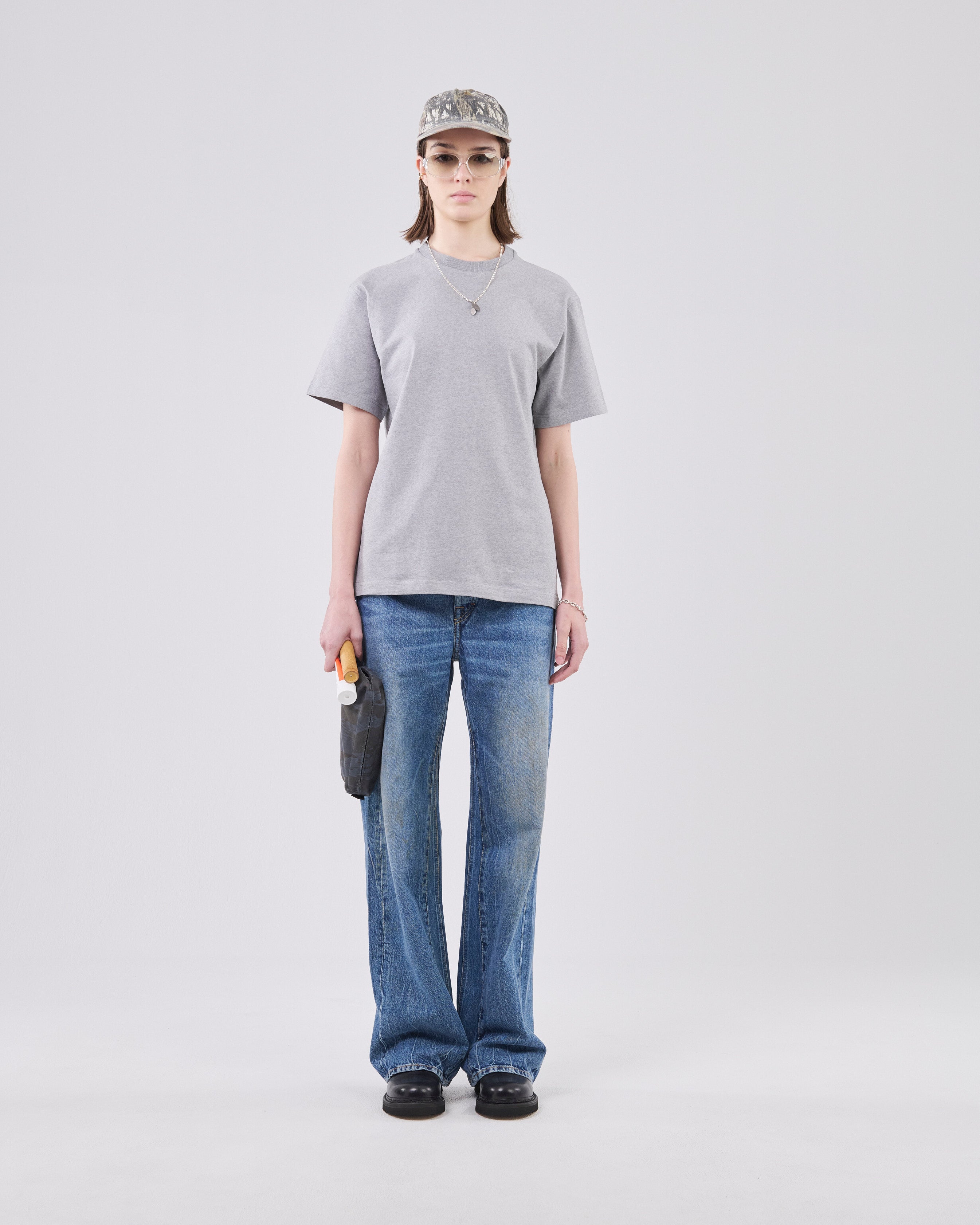 Boxy T-Shirt, Grey Mescla