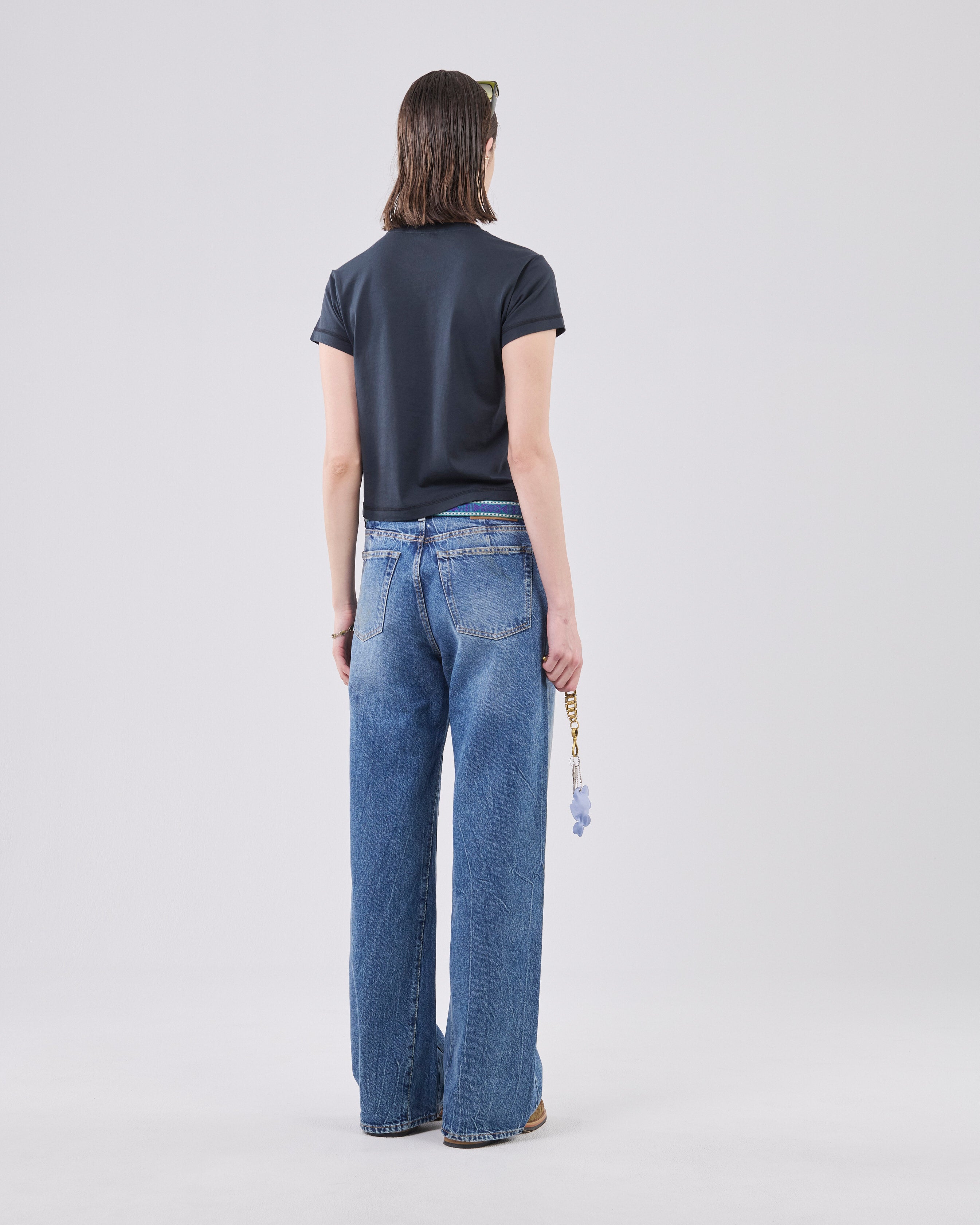 Cropped T-Shirt, True Black
