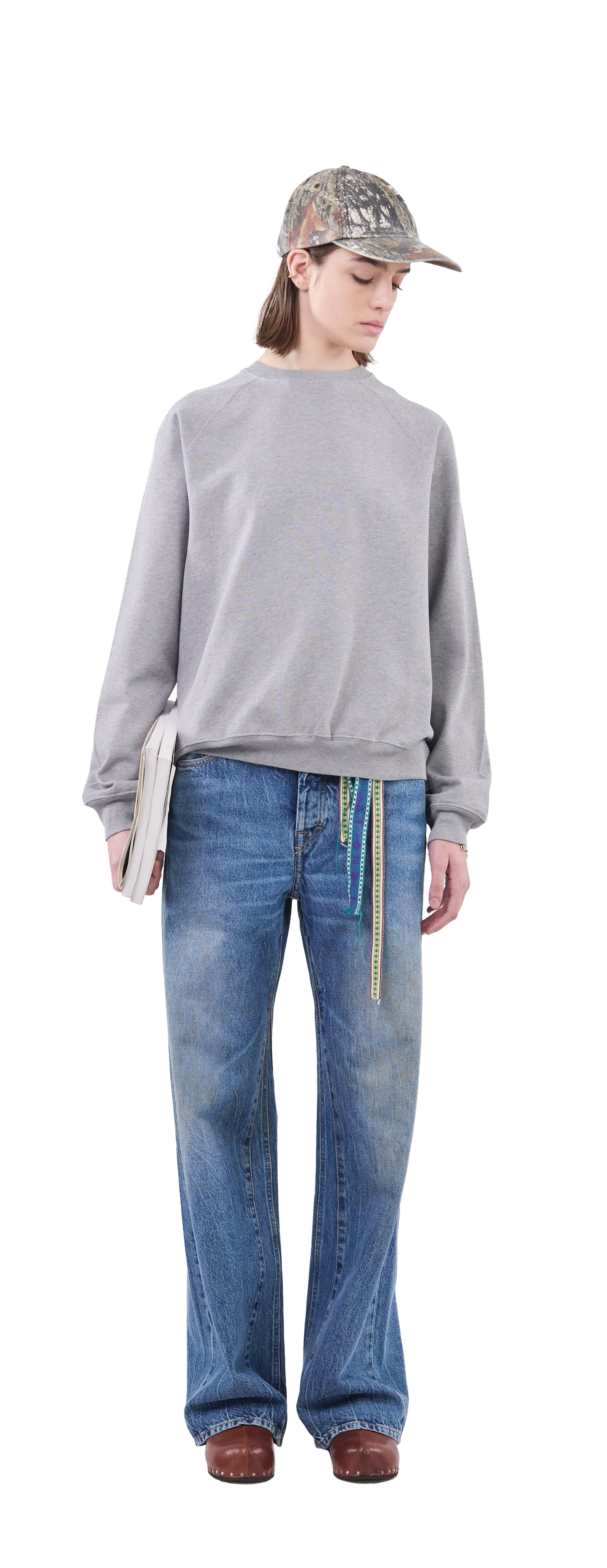 Raglan Sweatshirt, Grey Mescla