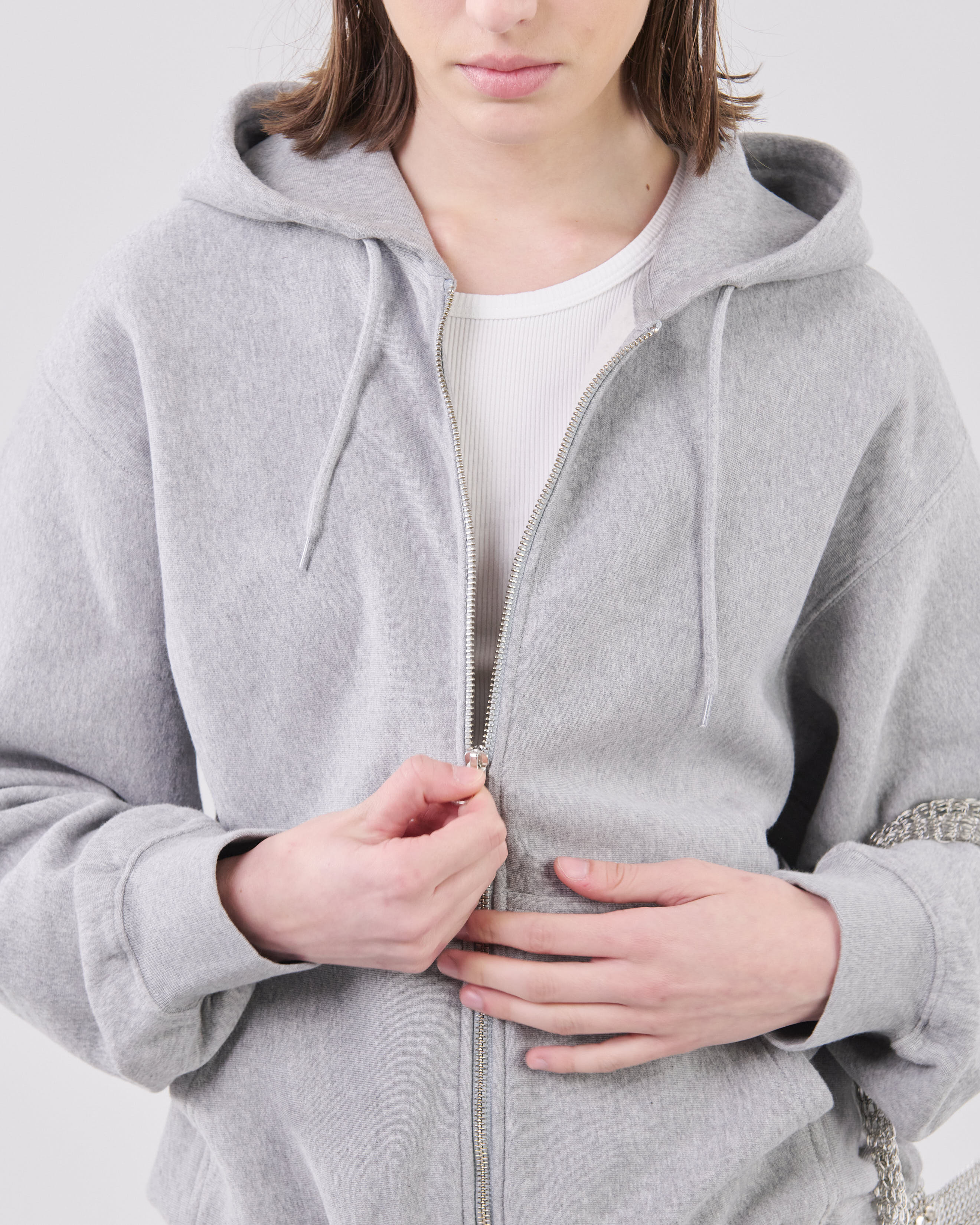 Zip Hoodie Crossgrain 310, Grey Mescla