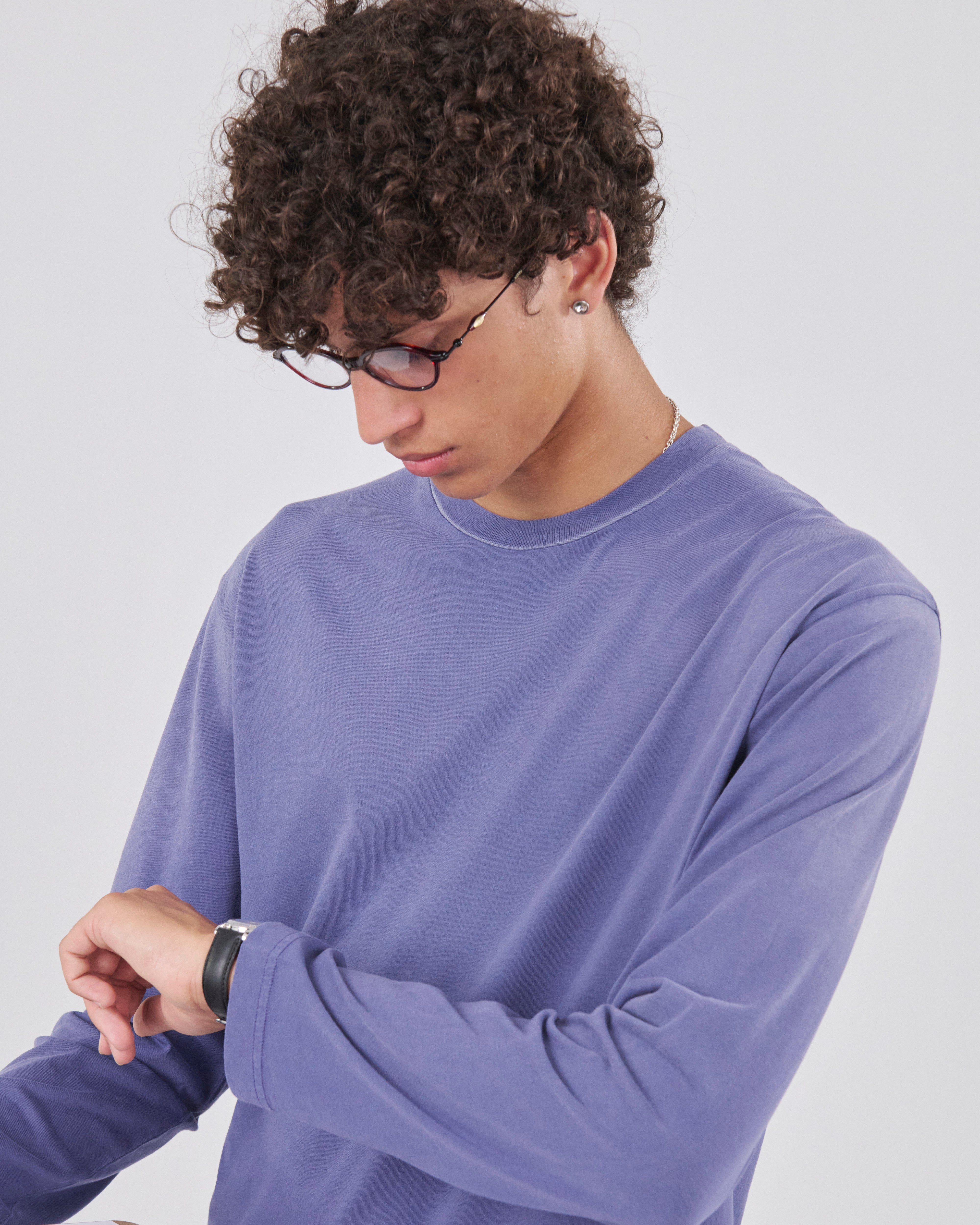 Boxy Longsleeve 135, Blue Steel