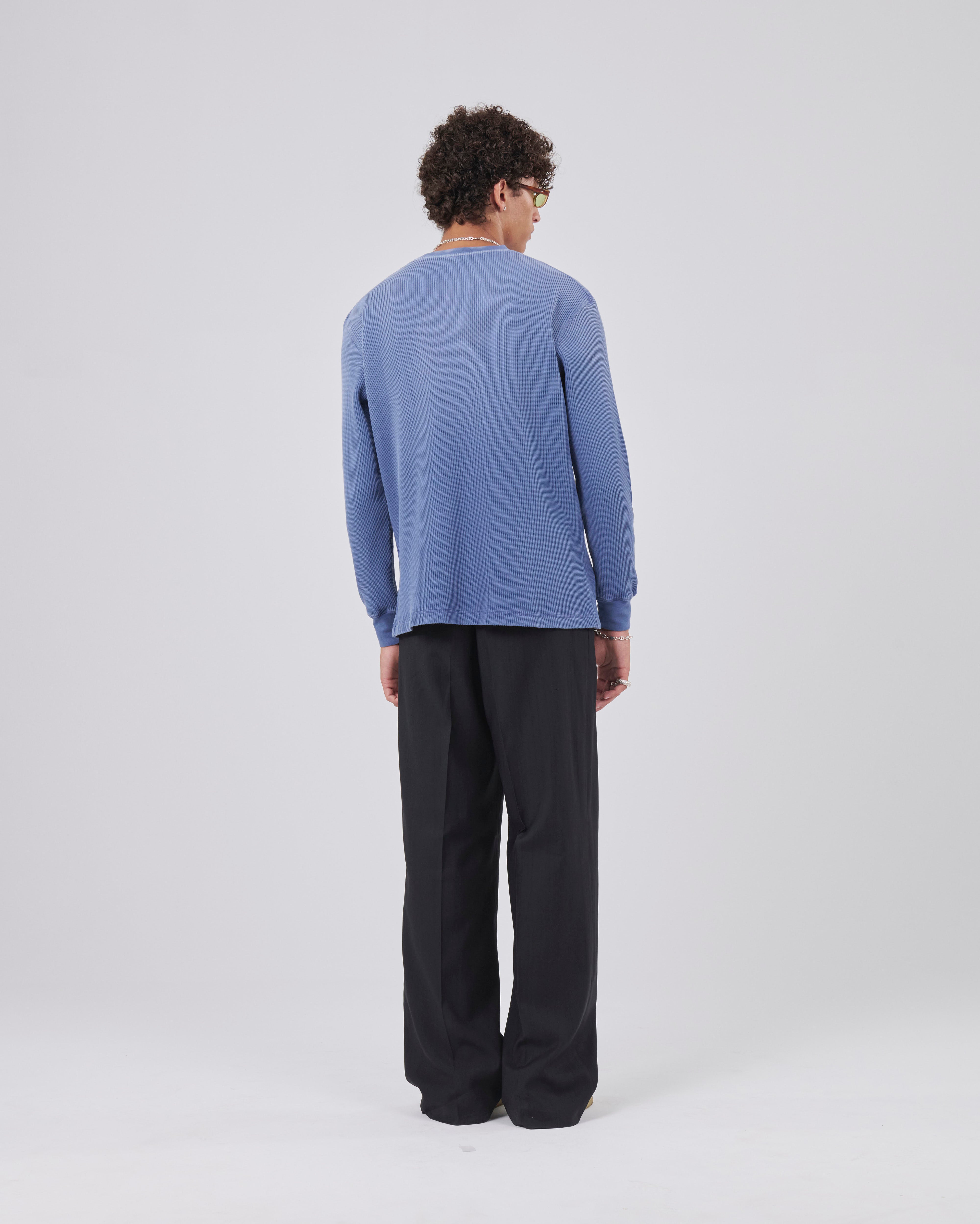 Waffle Longsleeve , Blue Steel