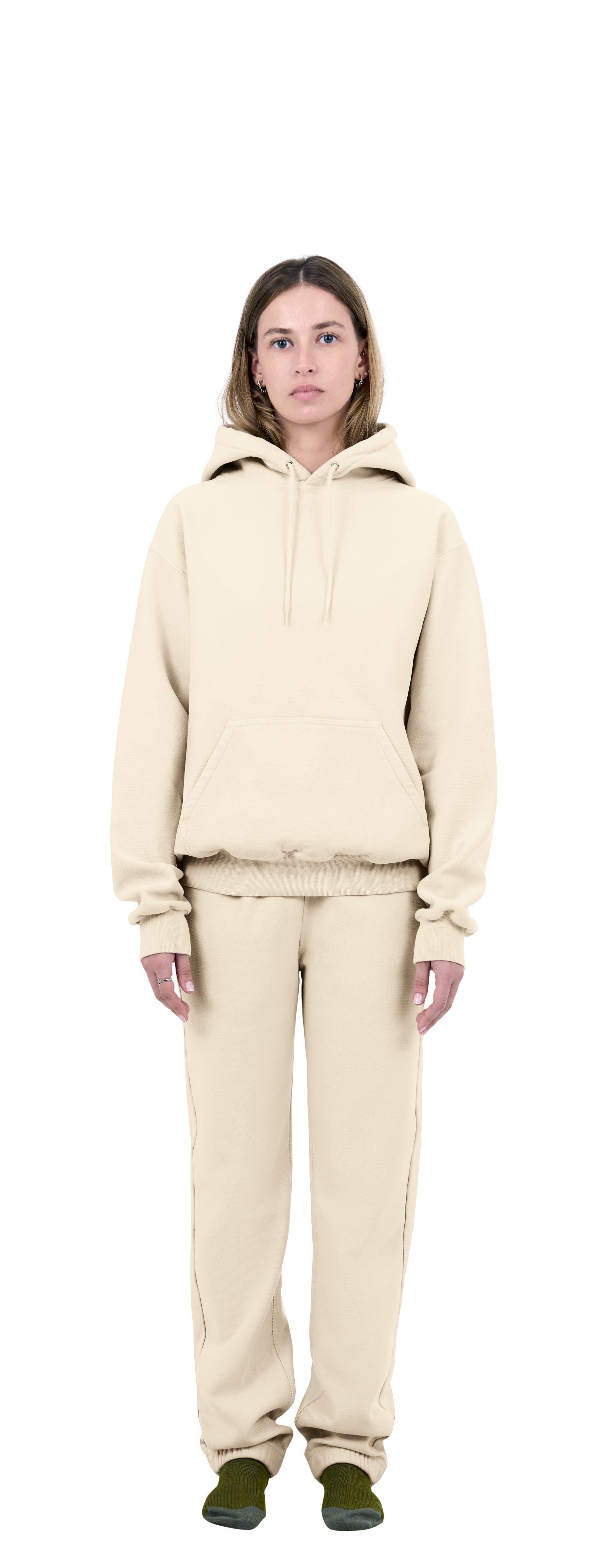 Classic Hoodie Crossgrain, Ivory