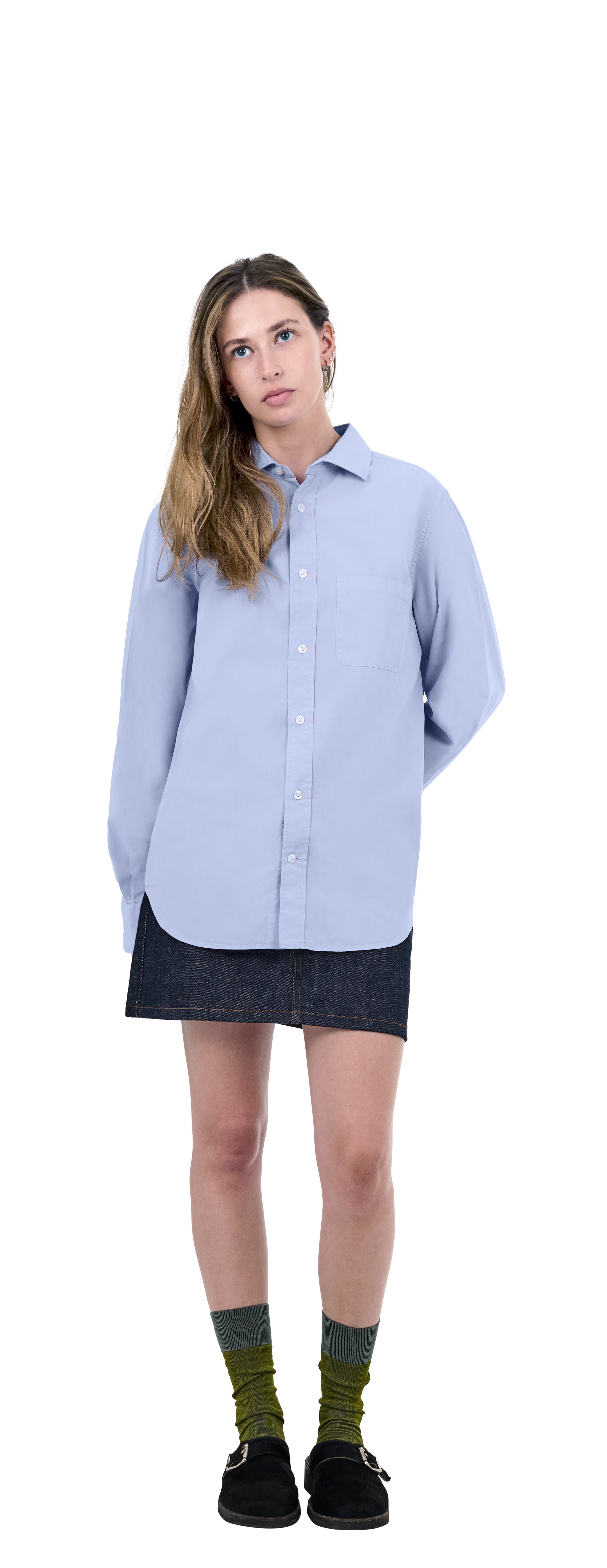 Shark Collar Shirt, Bluebell