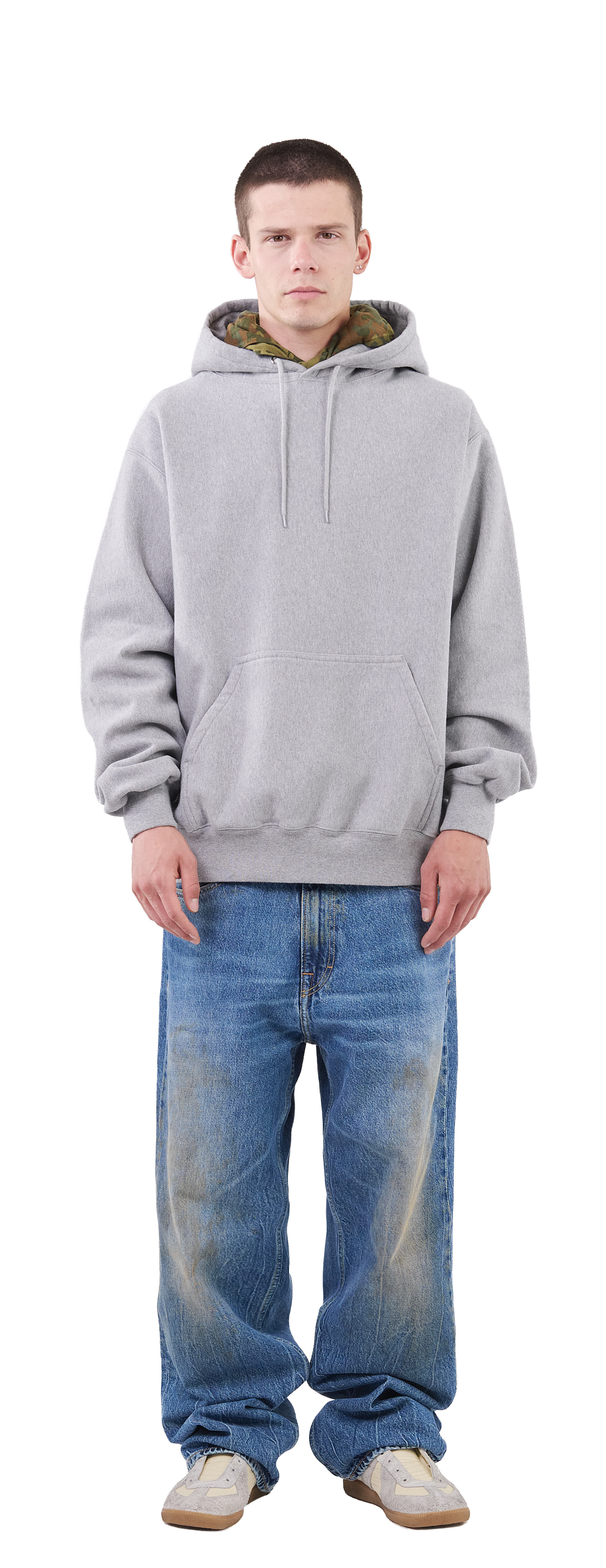 Classic Hoodie Crossgrain, Grey Mescla
