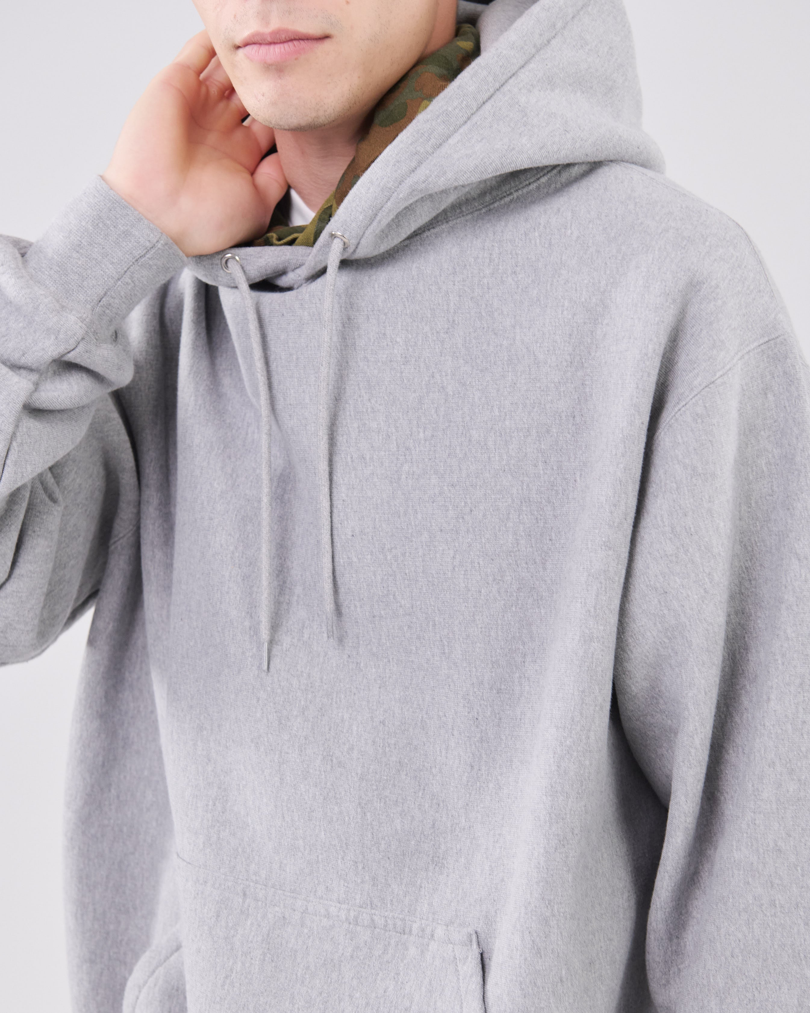 Classic Hoodie Crossgrain, Grey Mescla