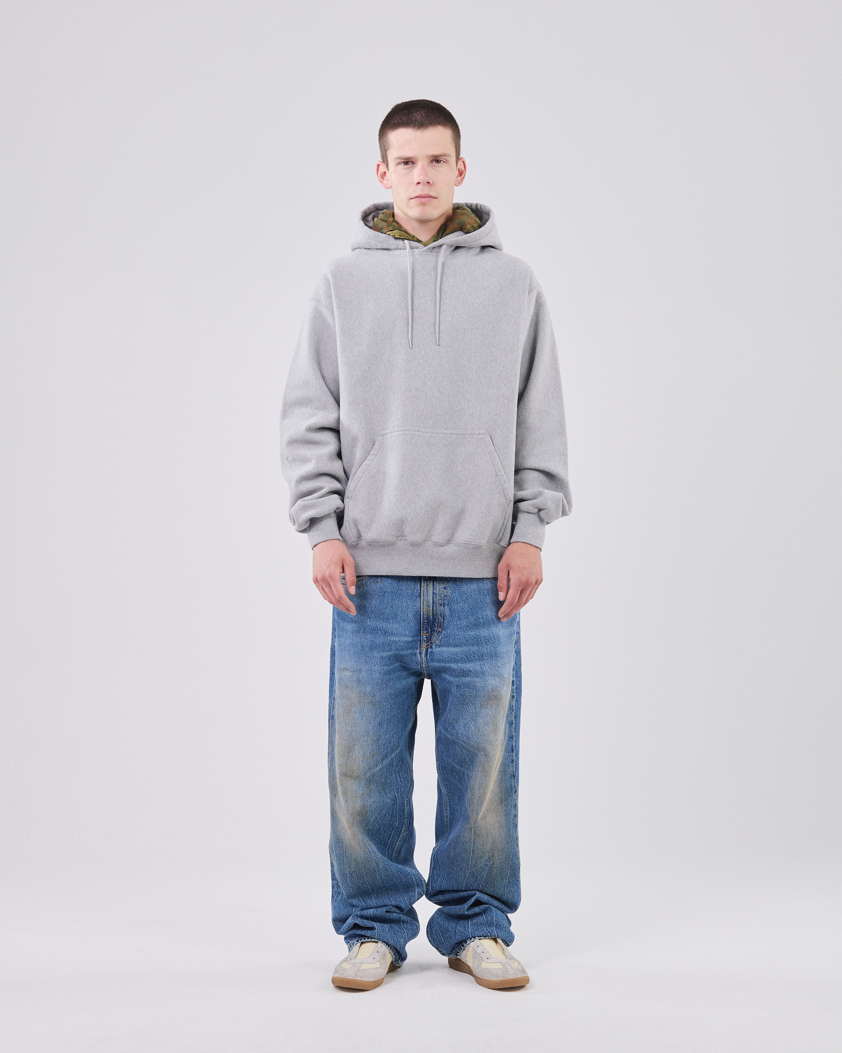 Classic Hoodie Crossgrain, Grey Mescla