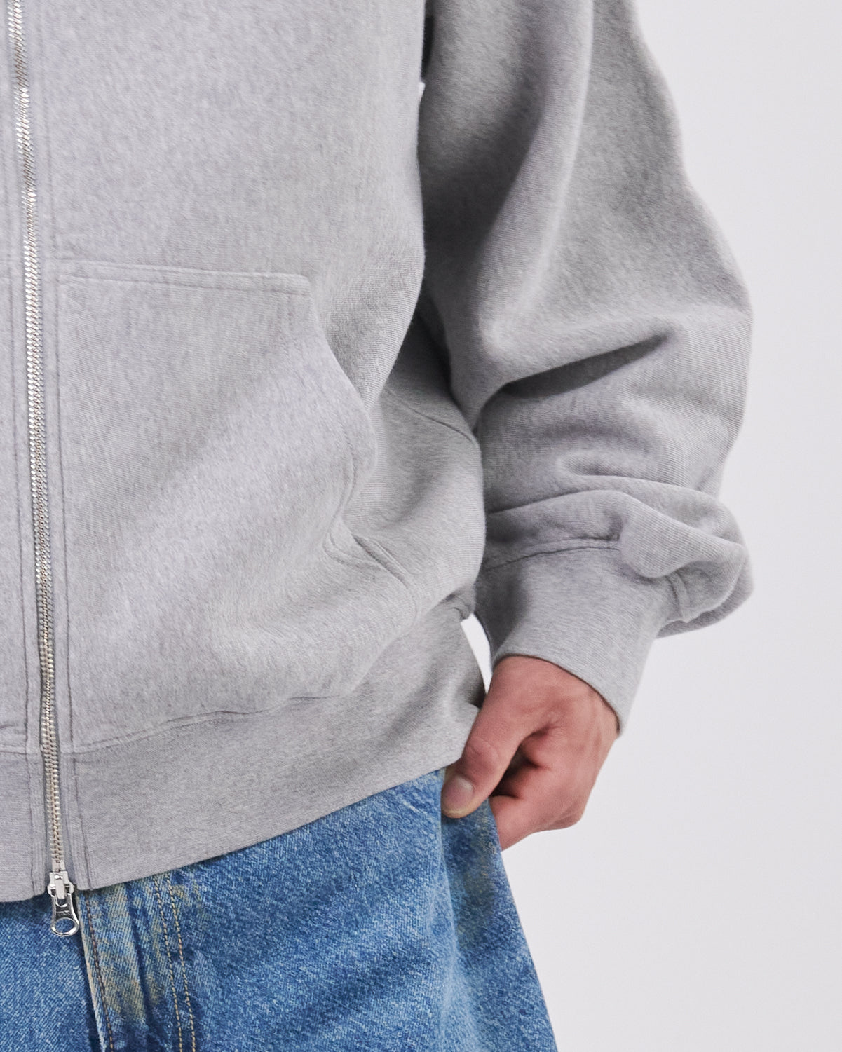 Zip Hoodie Crossgrain 310, Grey Mescla