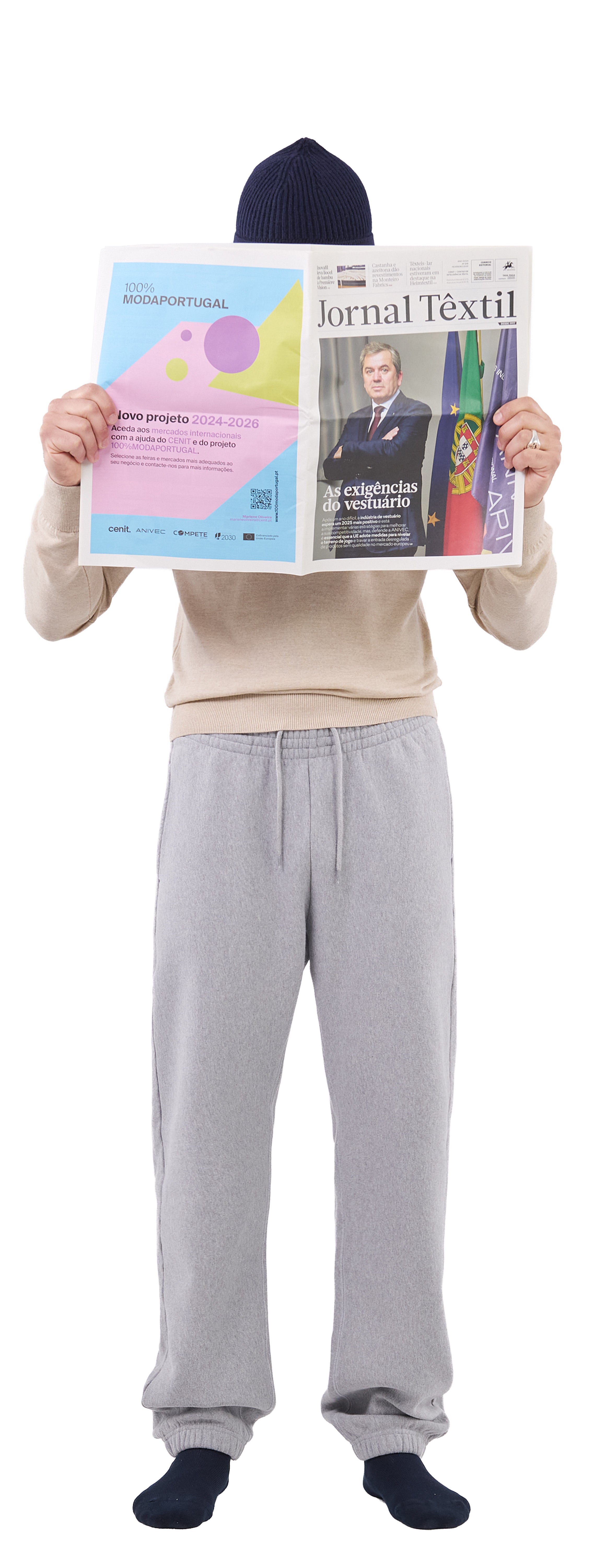 Oversized Sweatpants Crossgrain 310, Grey Mescla