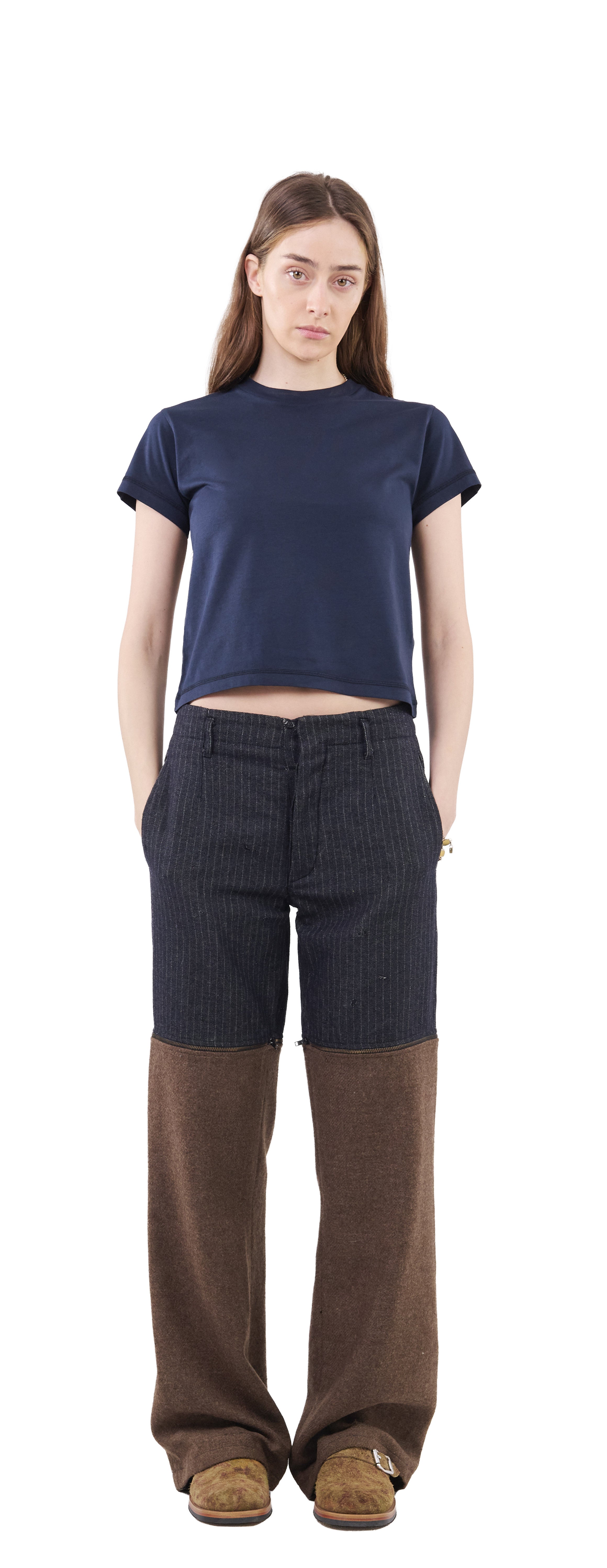 Cropped T-Shirt, Dark Navy