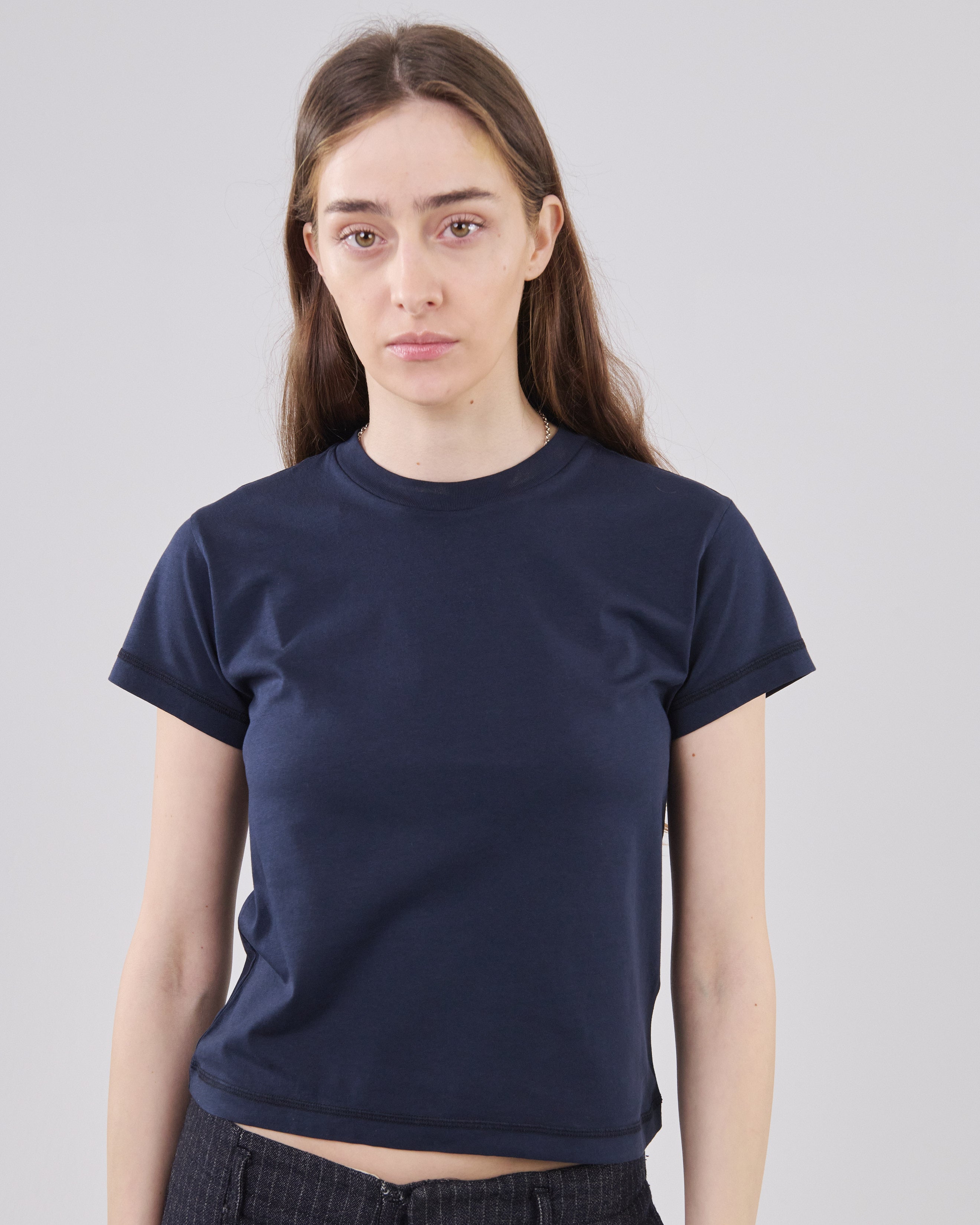 Cropped T-Shirt, Dark Navy