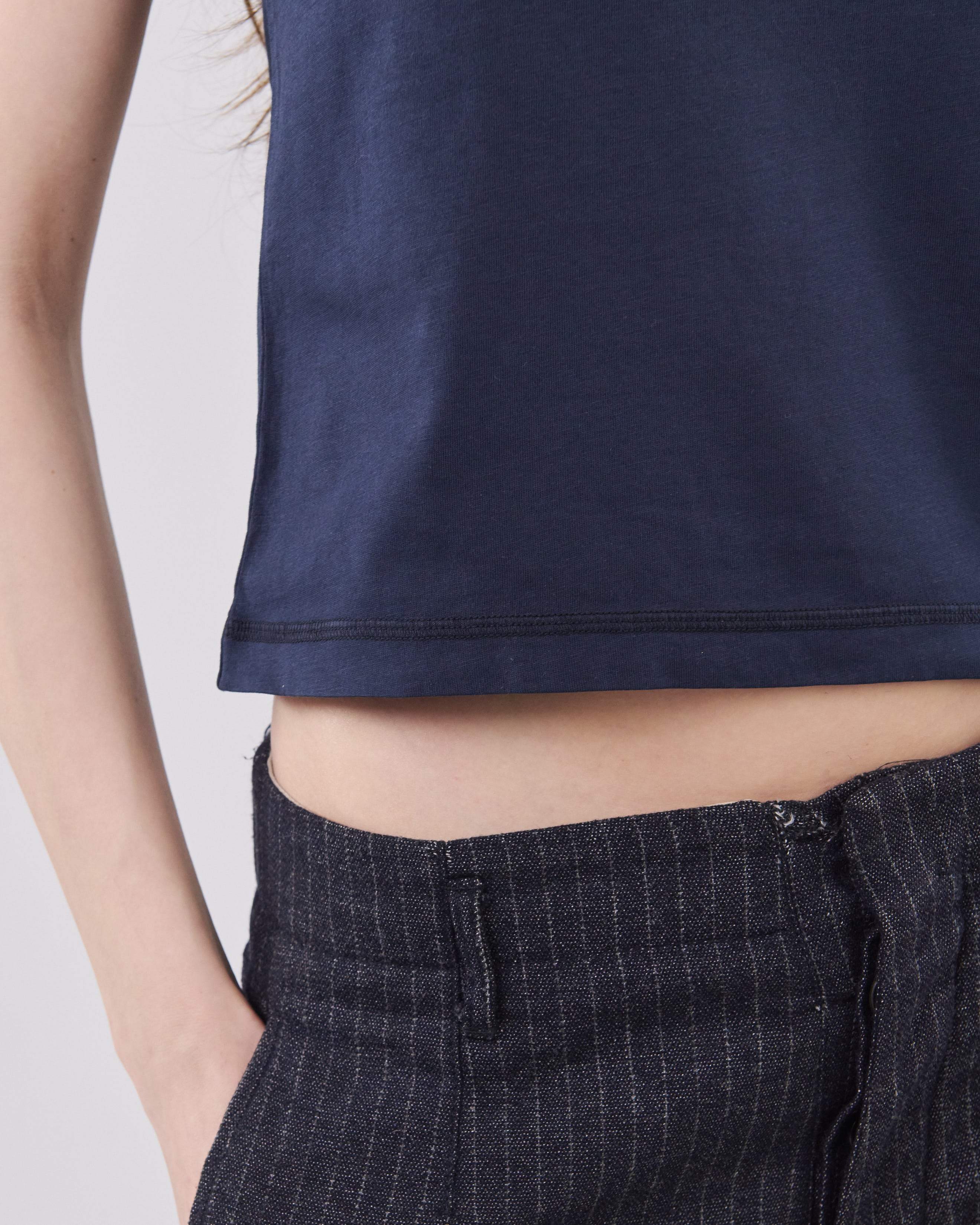 Cropped T-Shirt, Dark Navy