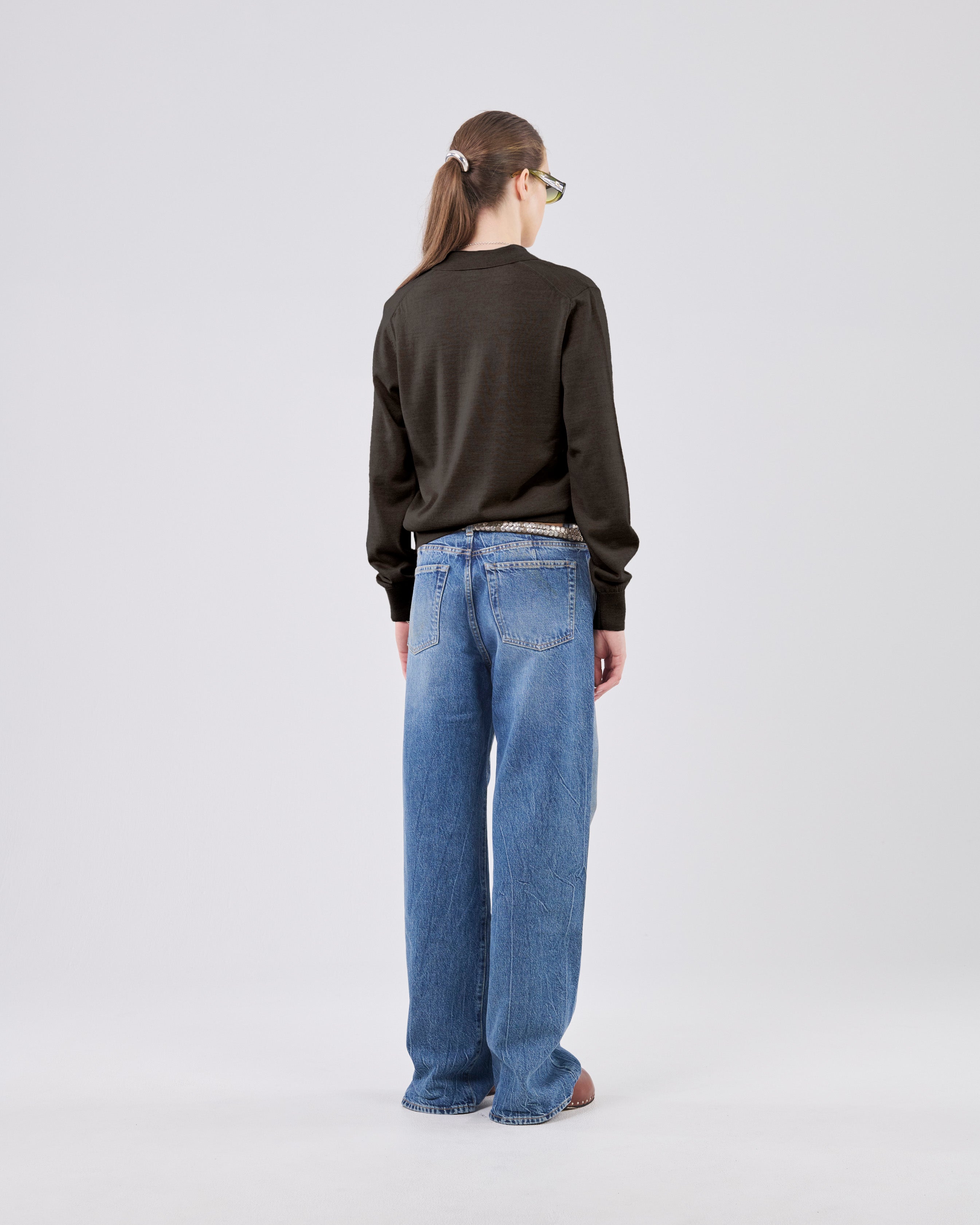 Longsleeve Polo, Brown