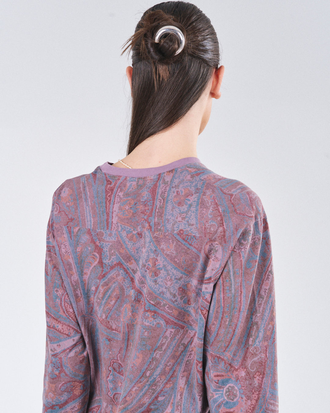 Boxy Longsleeve 135, Purple Paisley Atelier E.B