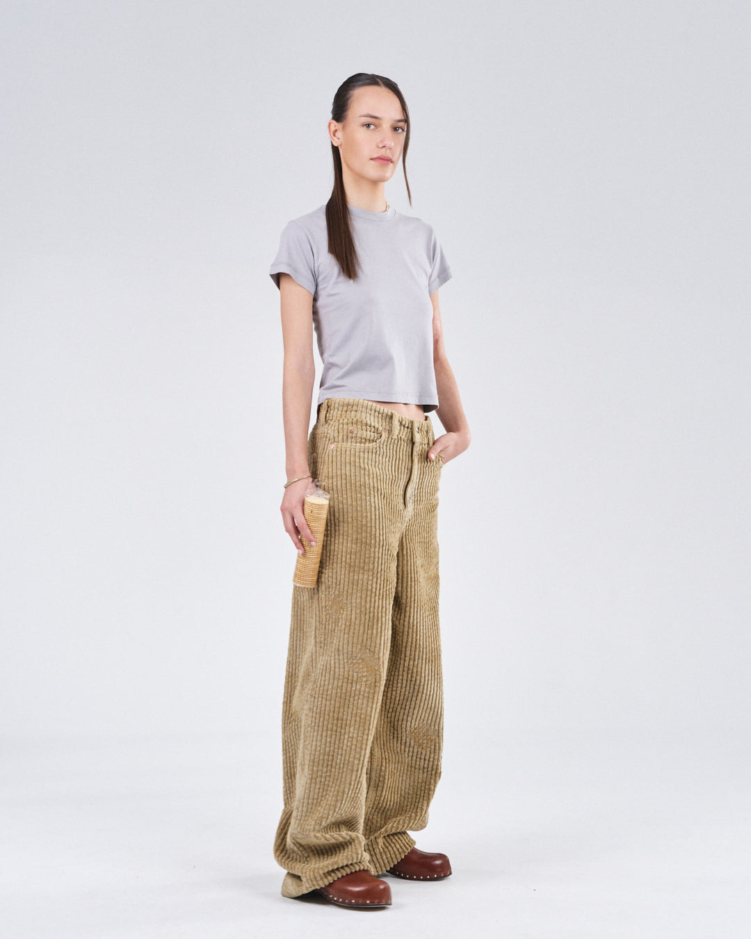 Cropped T-Shirt, Cimento