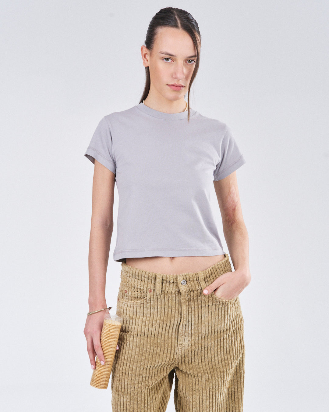 Cropped T-Shirt, Cimento