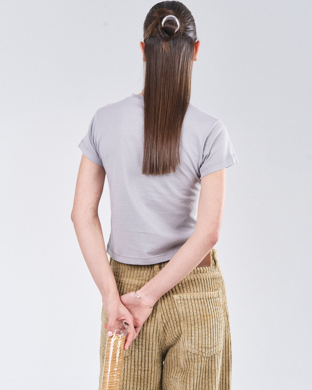 Cropped T-Shirt, Cimento