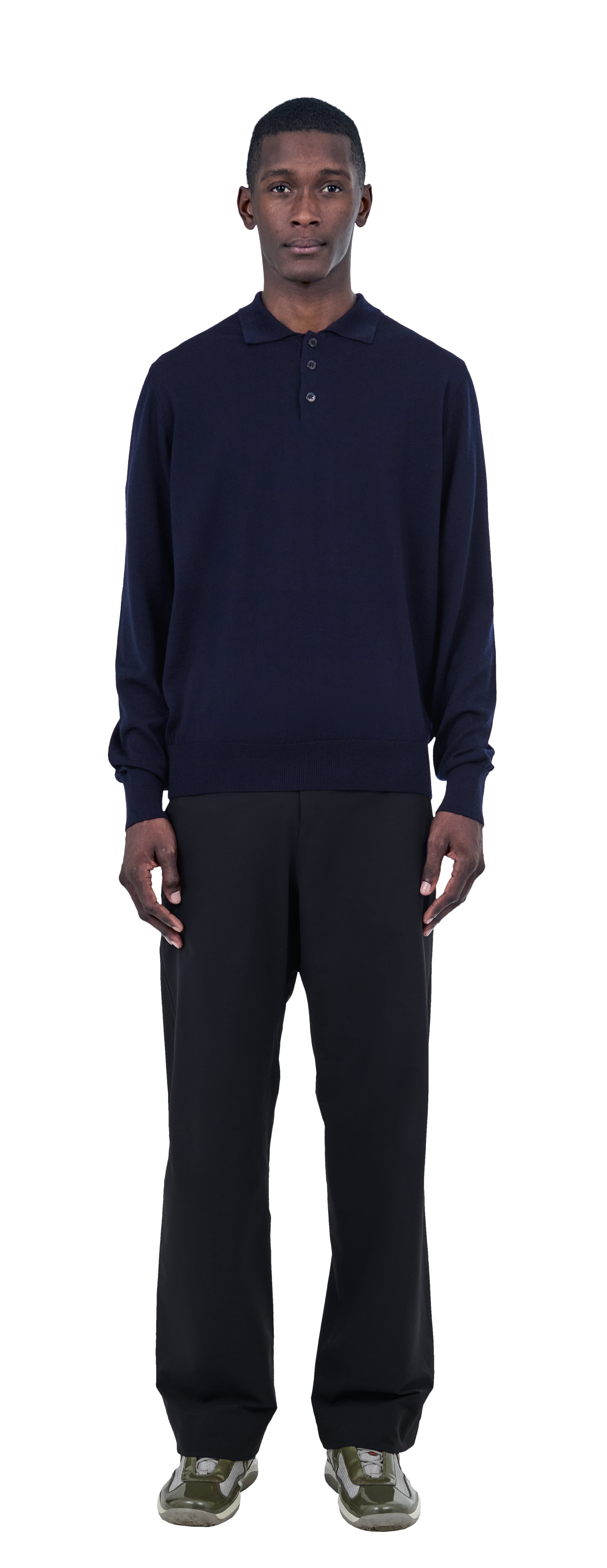 Longsleeve Polo, Dark Navy