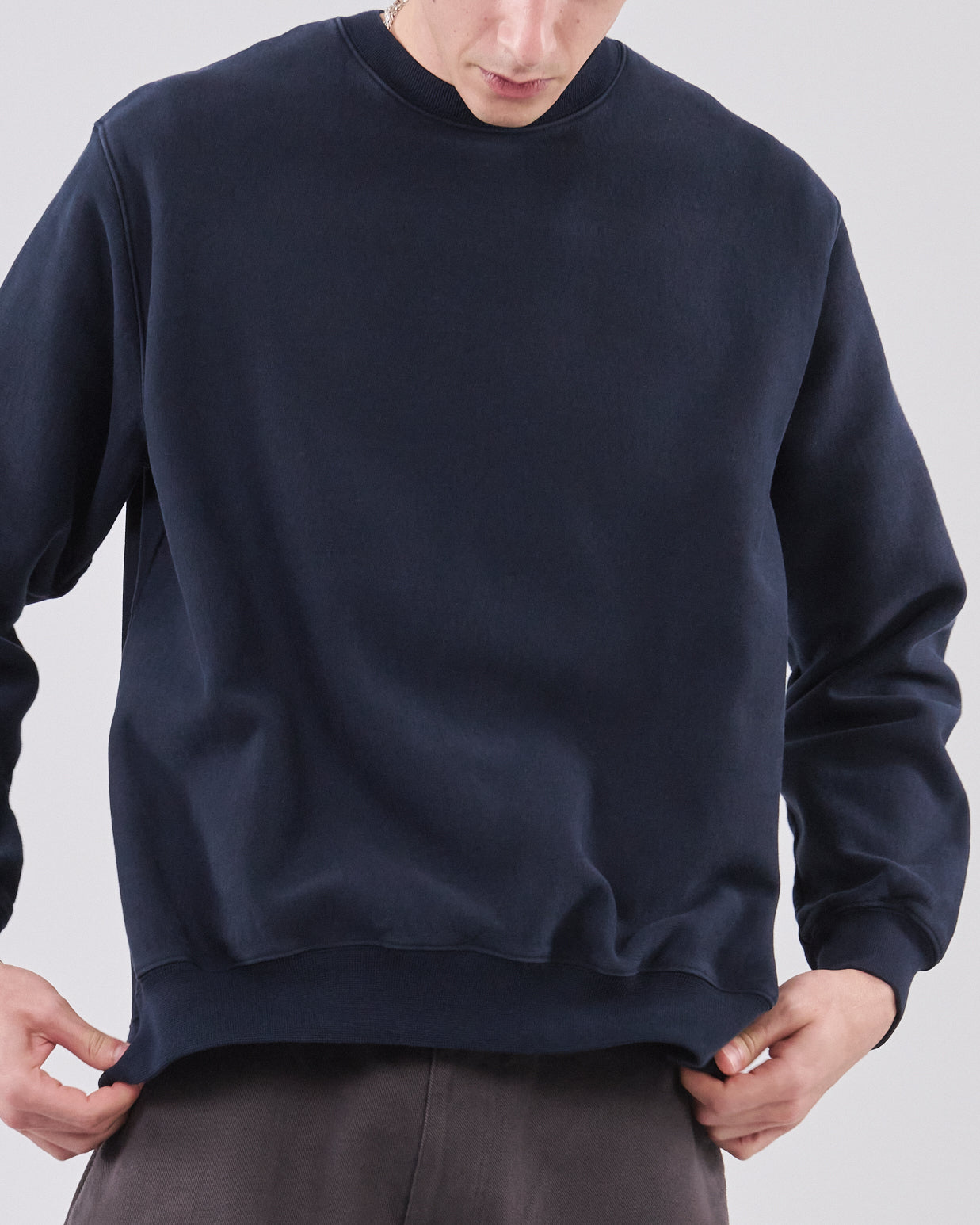 Classic Sweatshirt Crossgrain, Dark Navy