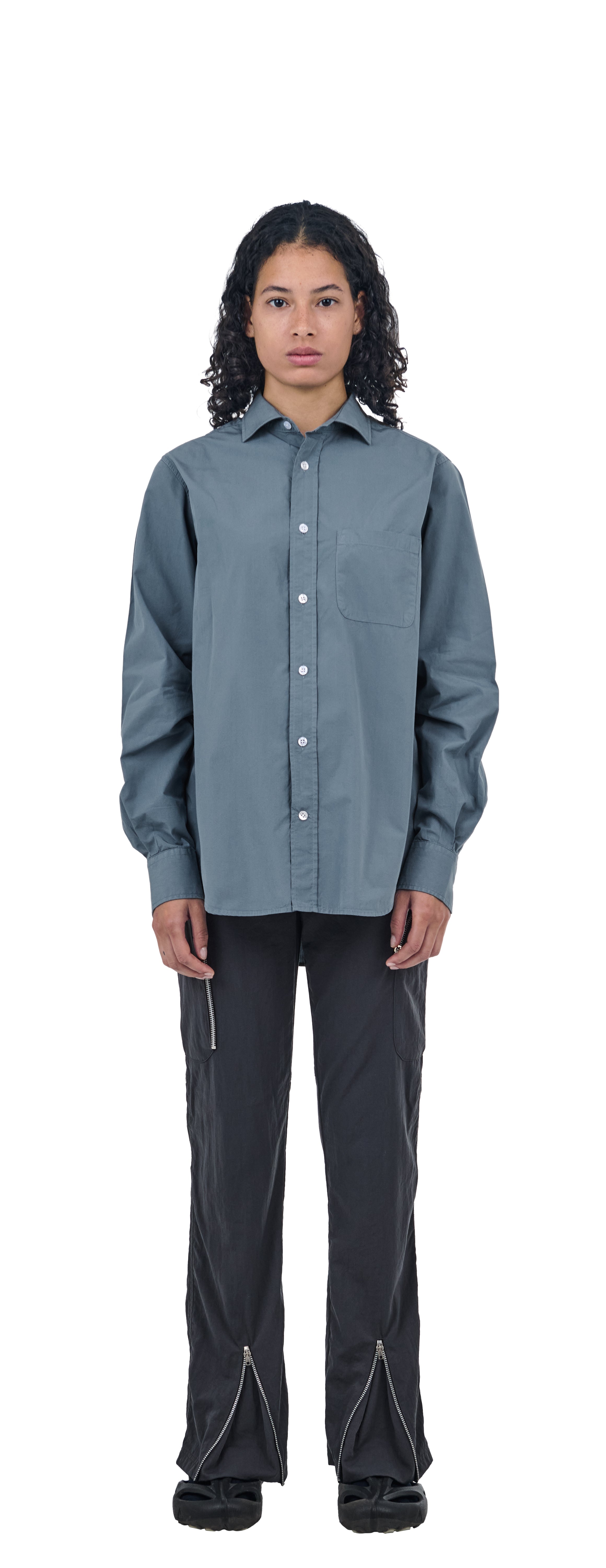 Shark Collar Shirt, Blue Slate