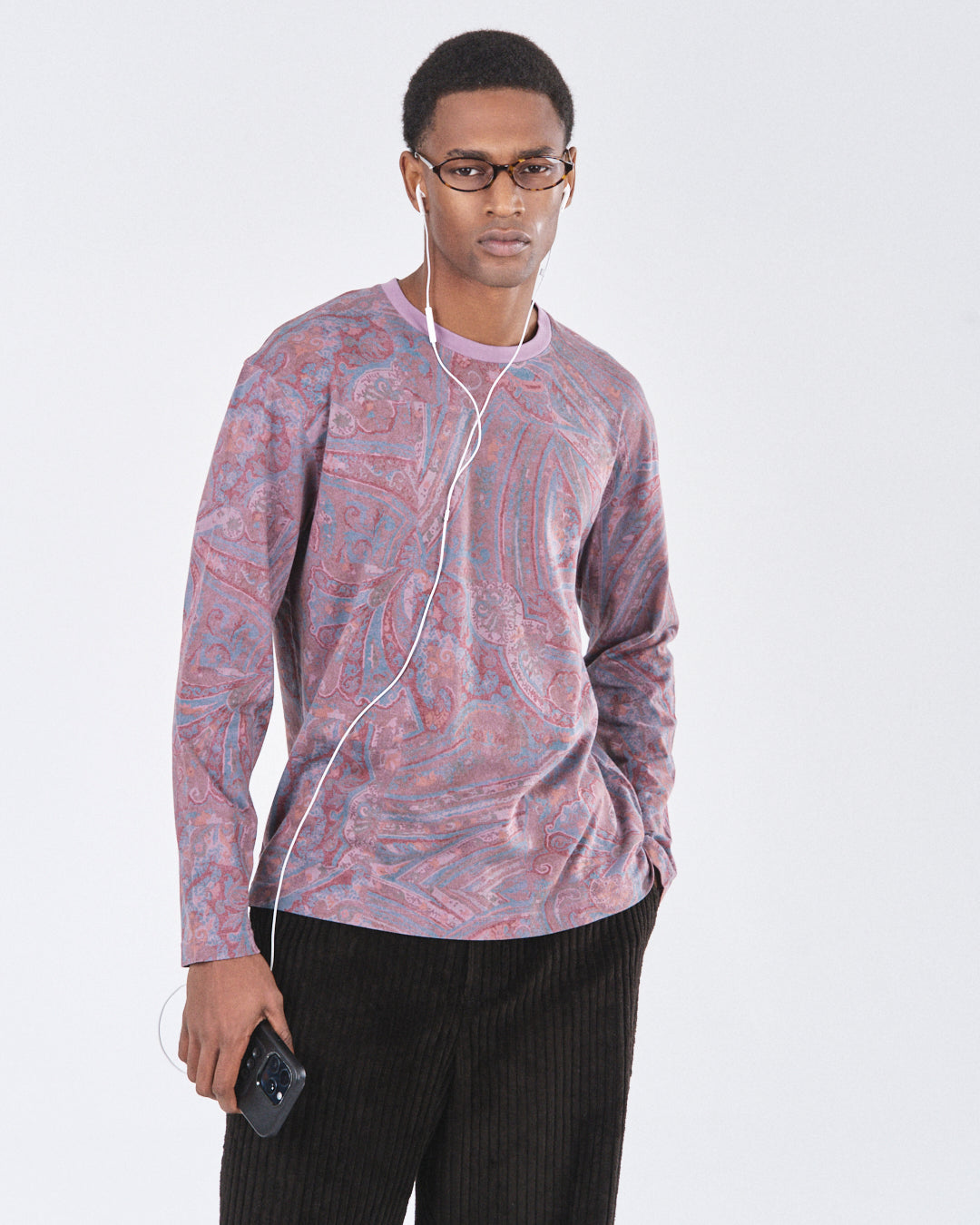 Boxy Longsleeve 135, Purple Paisley Atelier E.B