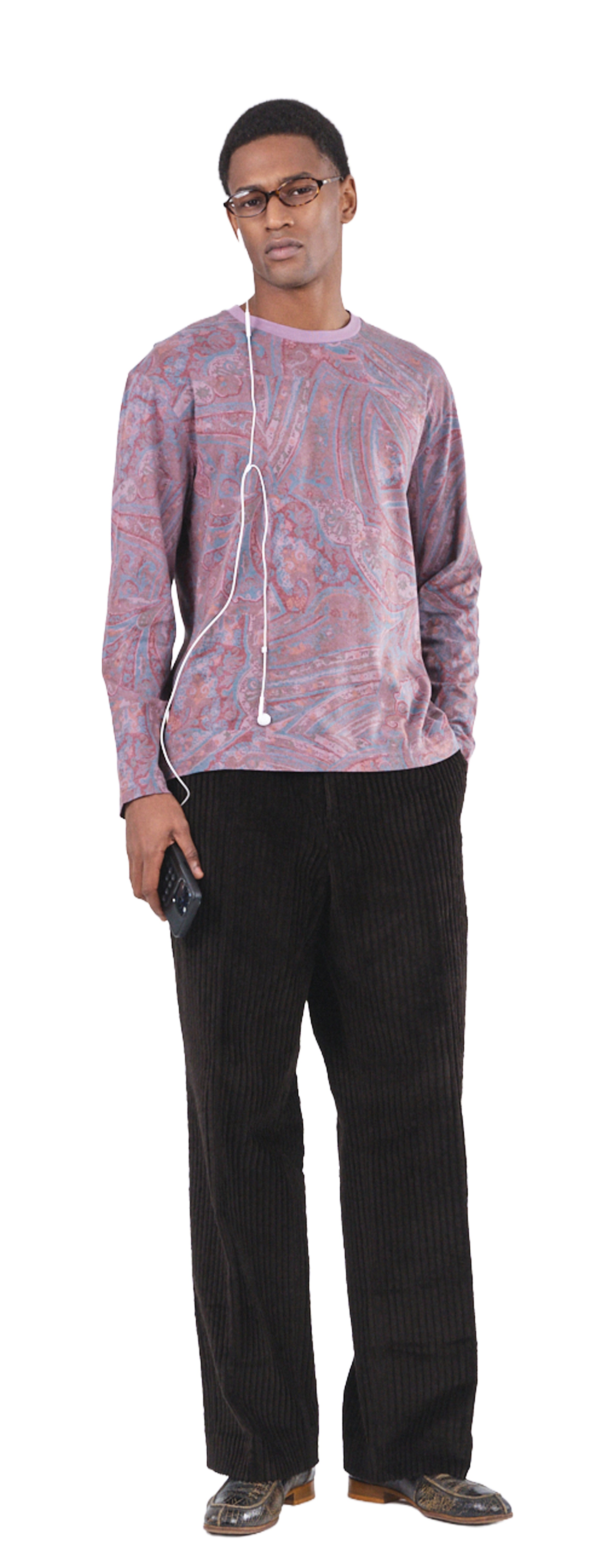 Boxy Longsleeve 135, Purple Paisley Atelier E.B