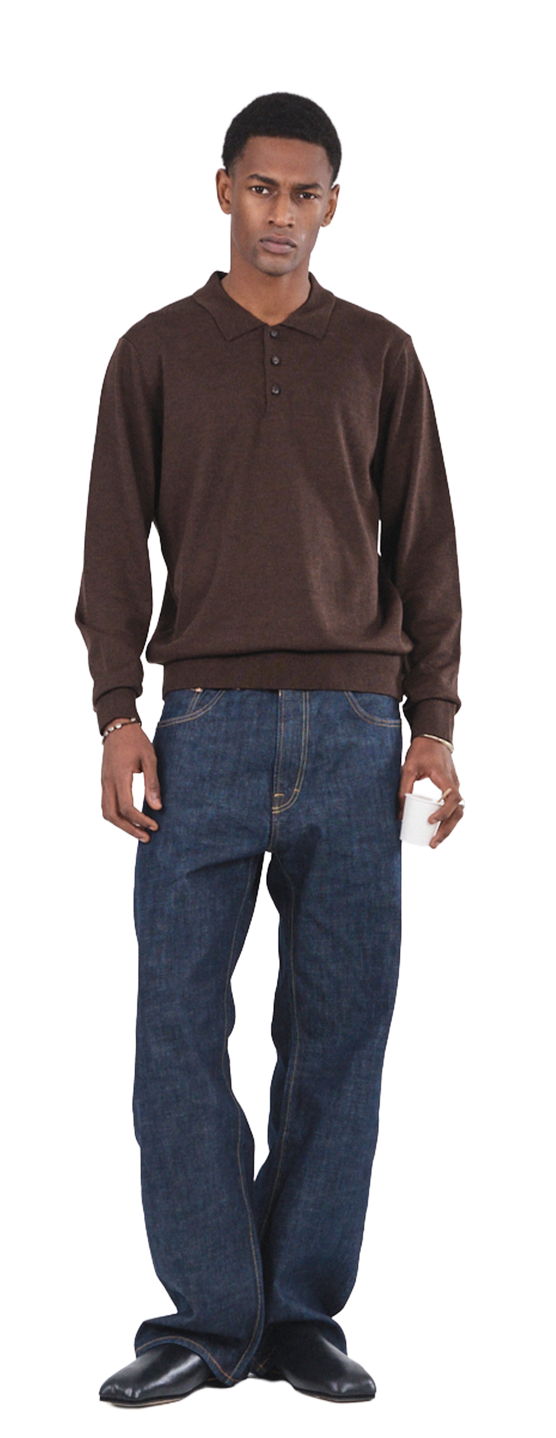 Longsleeve Polo, Ebony Ash