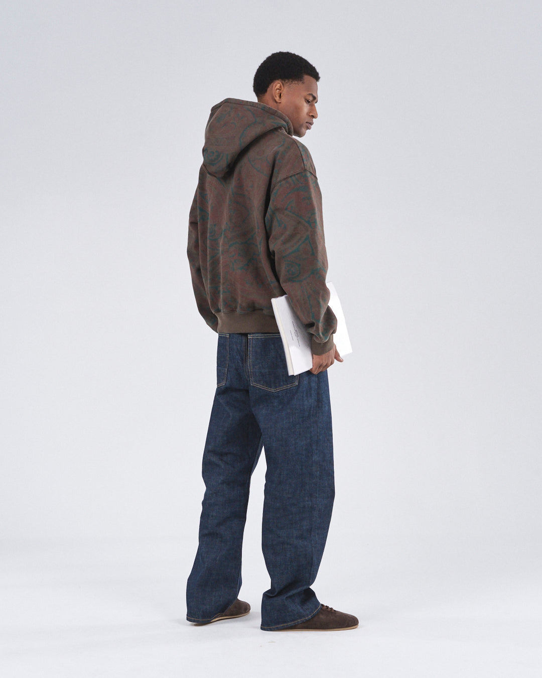 Zip Hoodie 505, Cocoa Paisley Atelier E.B