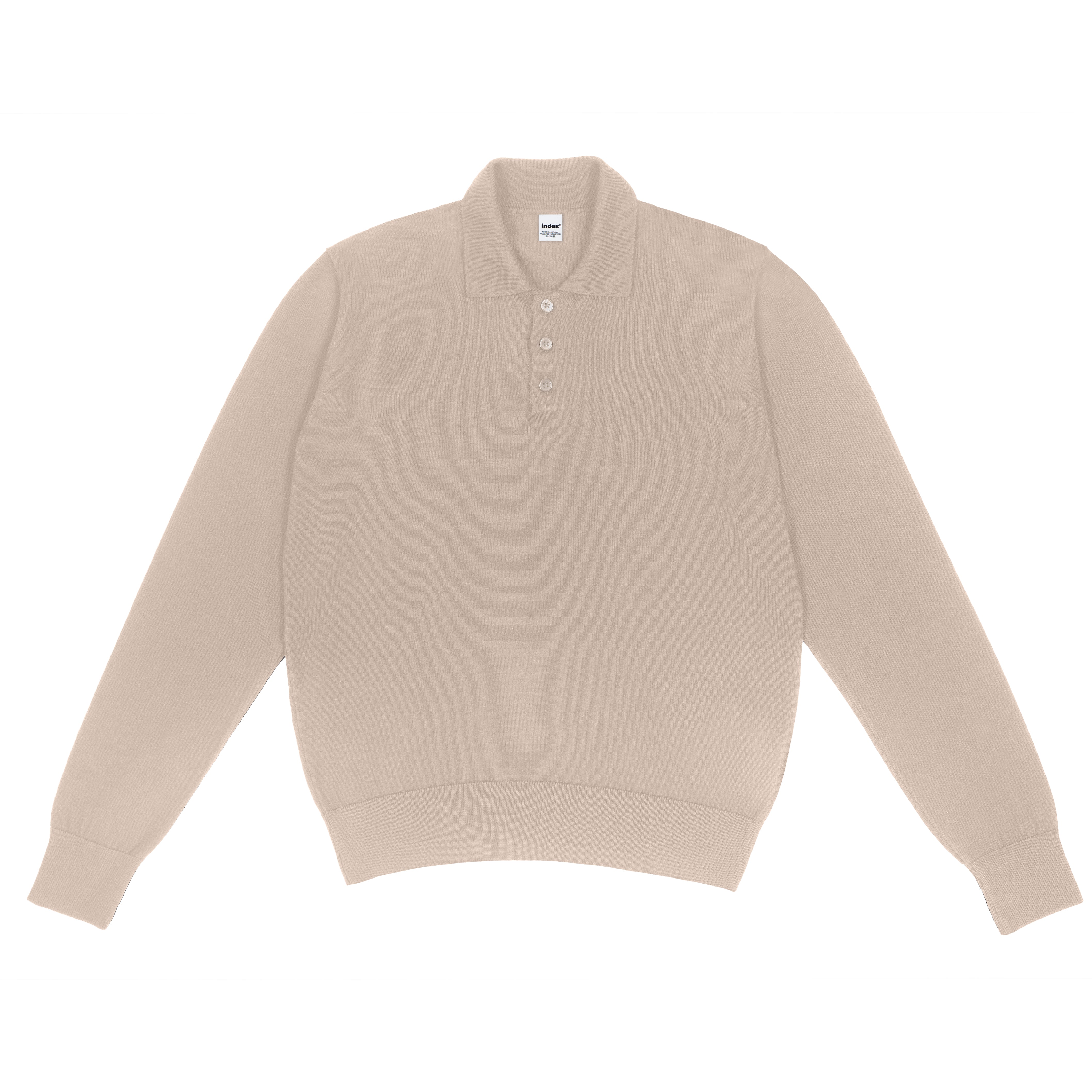 Longsleeve Polo, Ivory
