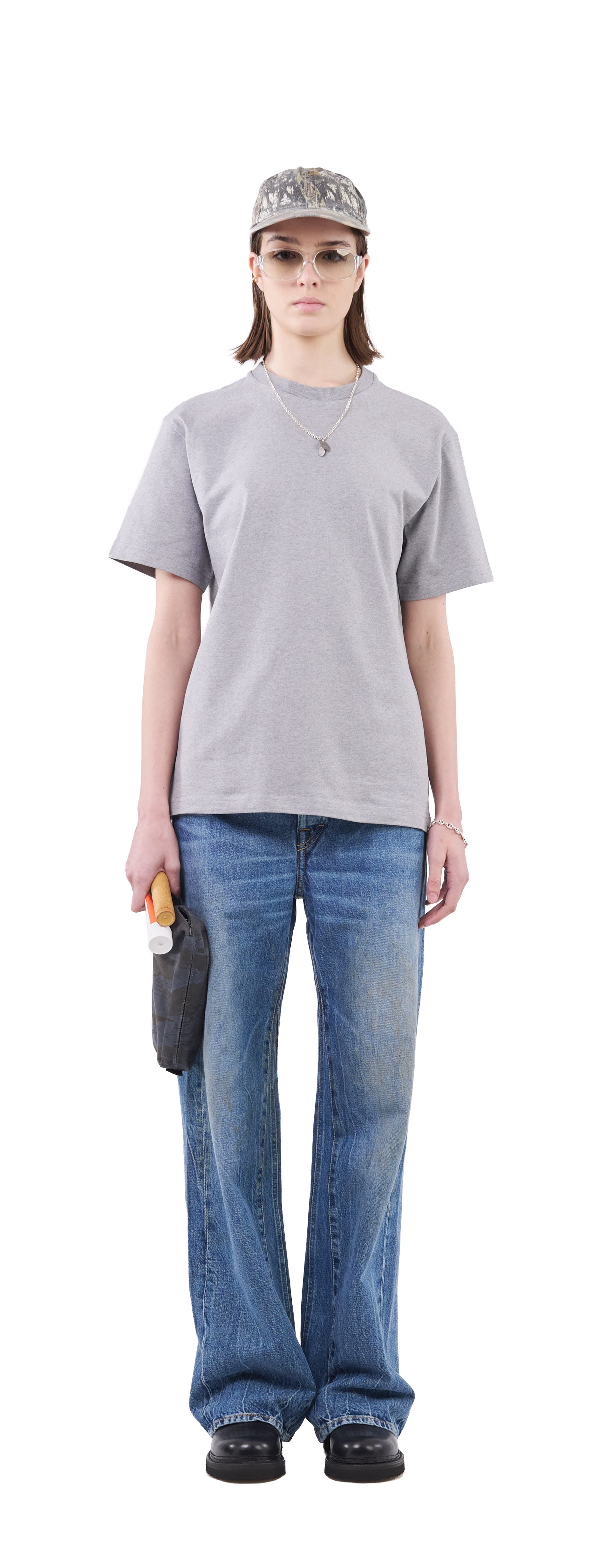 Boxy T-Shirt, Grey Mescla