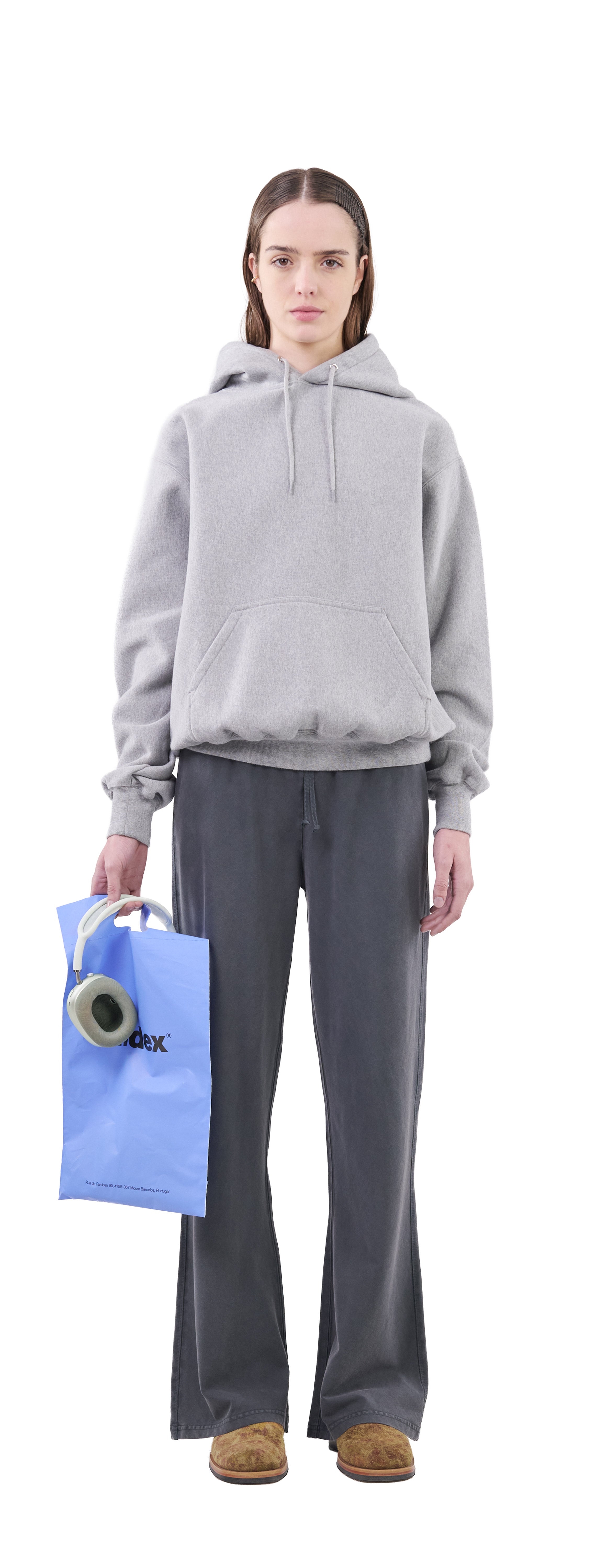 Classic Hoodie Crossgrain, Grey Mescla