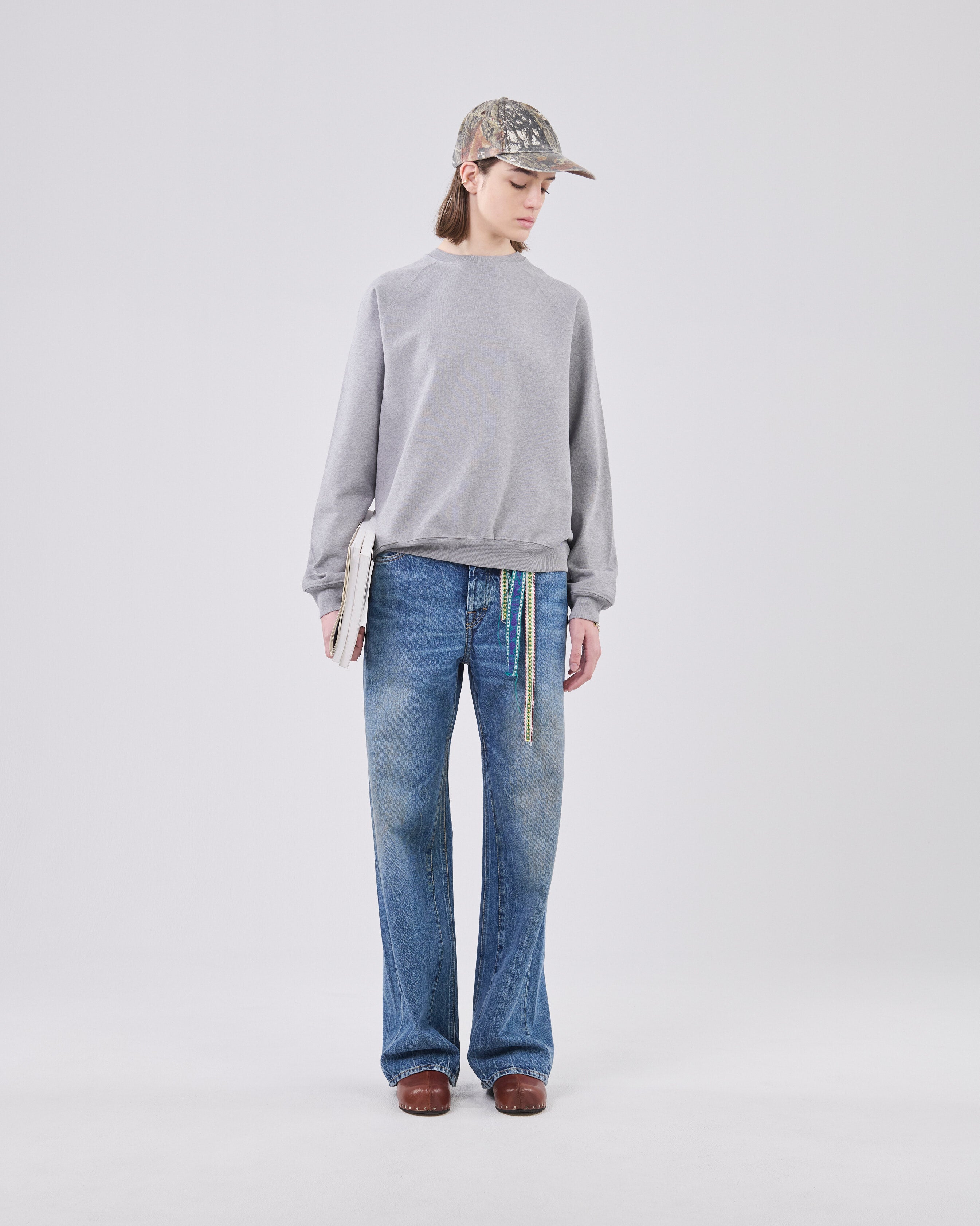 Raglan Sweatshirt, Grey Mescla