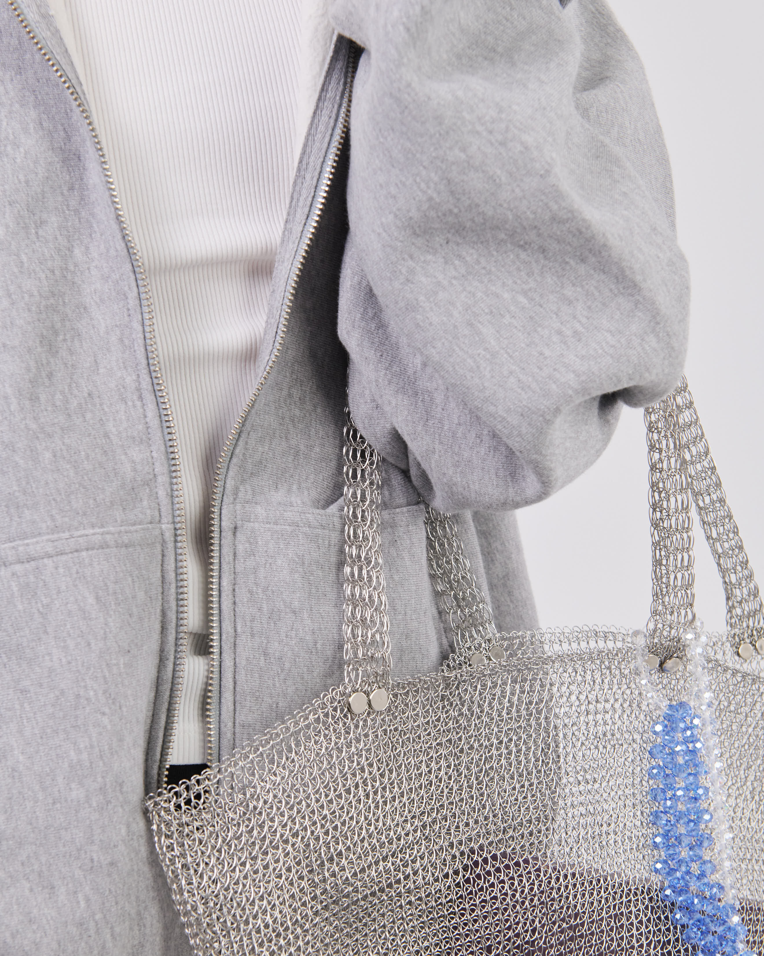 Zip Hoodie Crossgrain 310, Grey Mescla