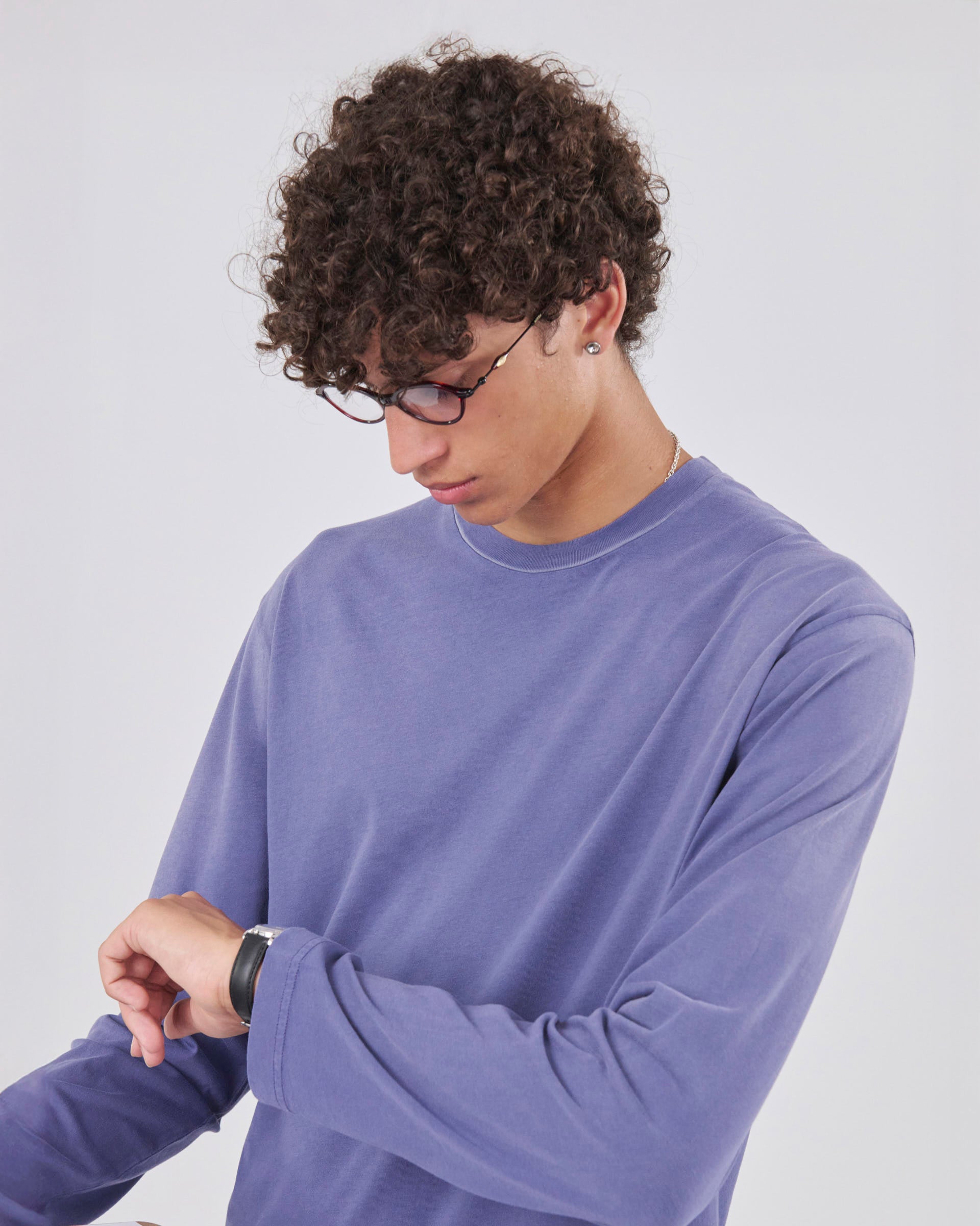 Boxy Longsleeve 135, Navy Fade