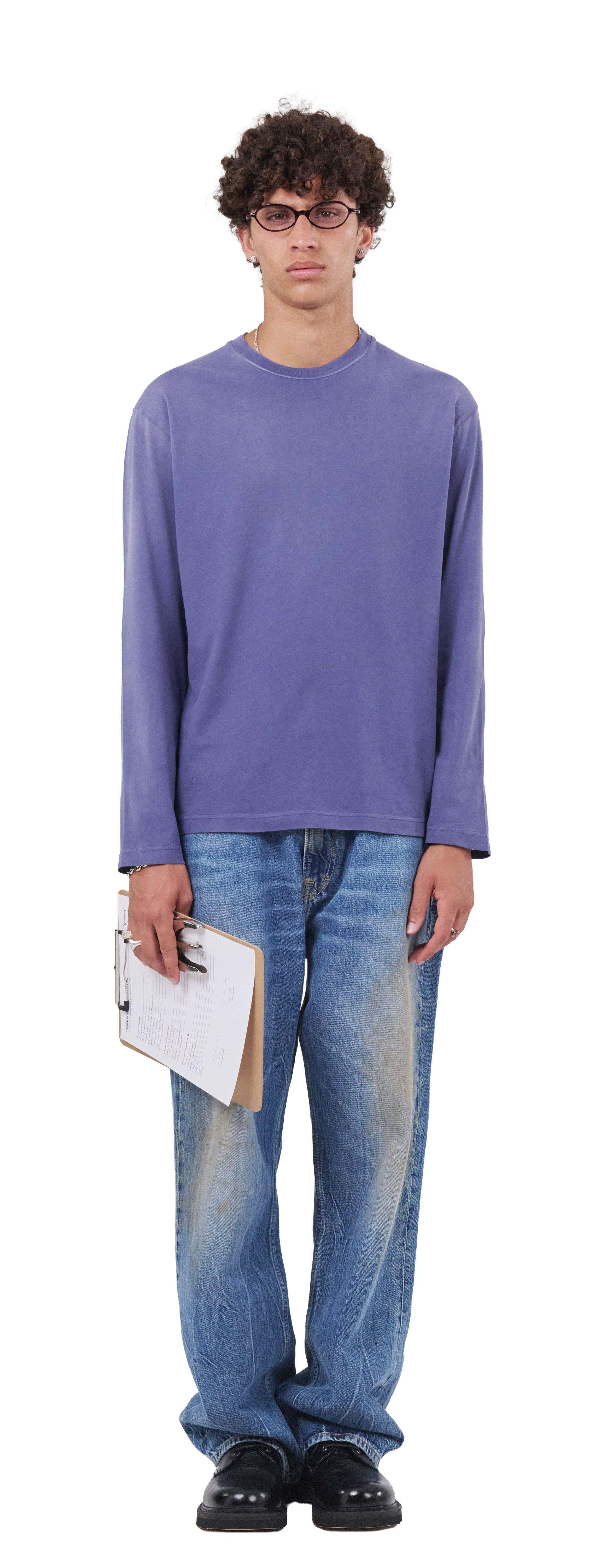 Boxy Longsleeve 135, Blue Steel