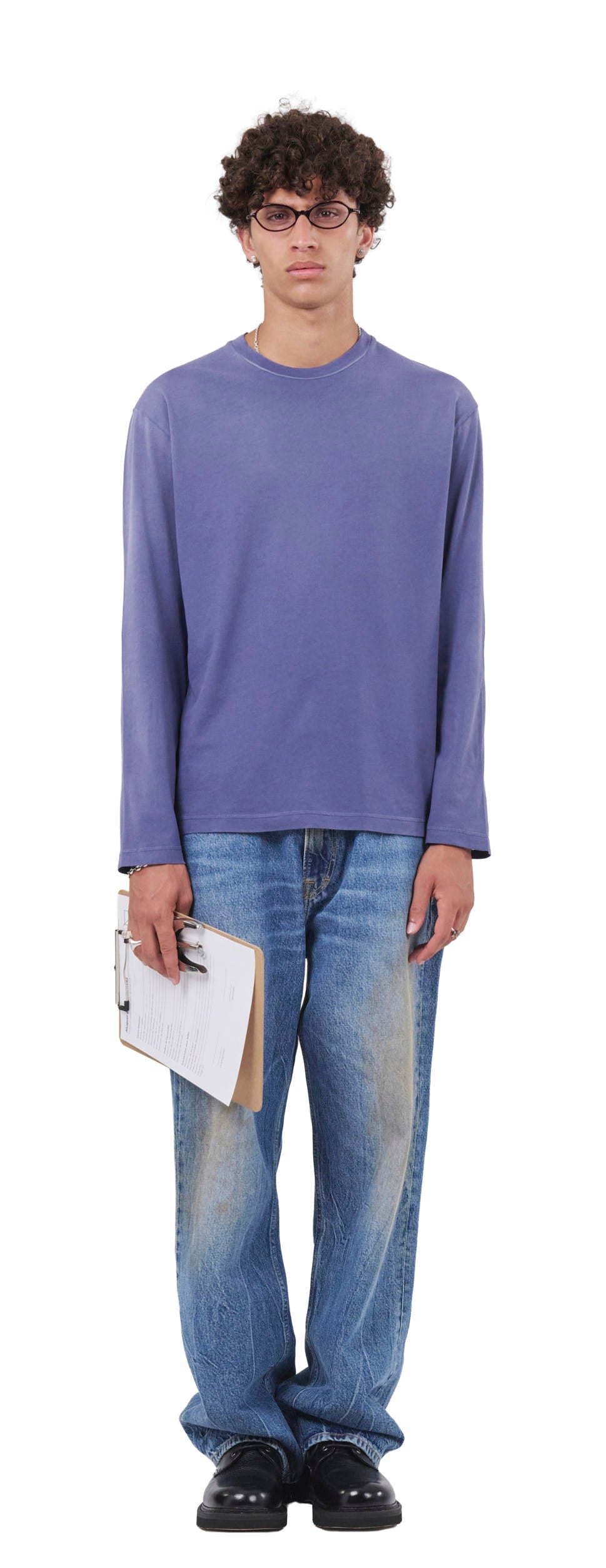 Boxy Longsleeve 135, Navy Fade