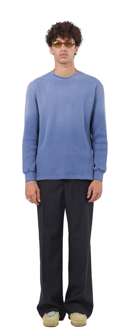 Waffle Longsleeve , Blue Steel