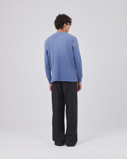 Waffle Longsleeve , Blue Steel