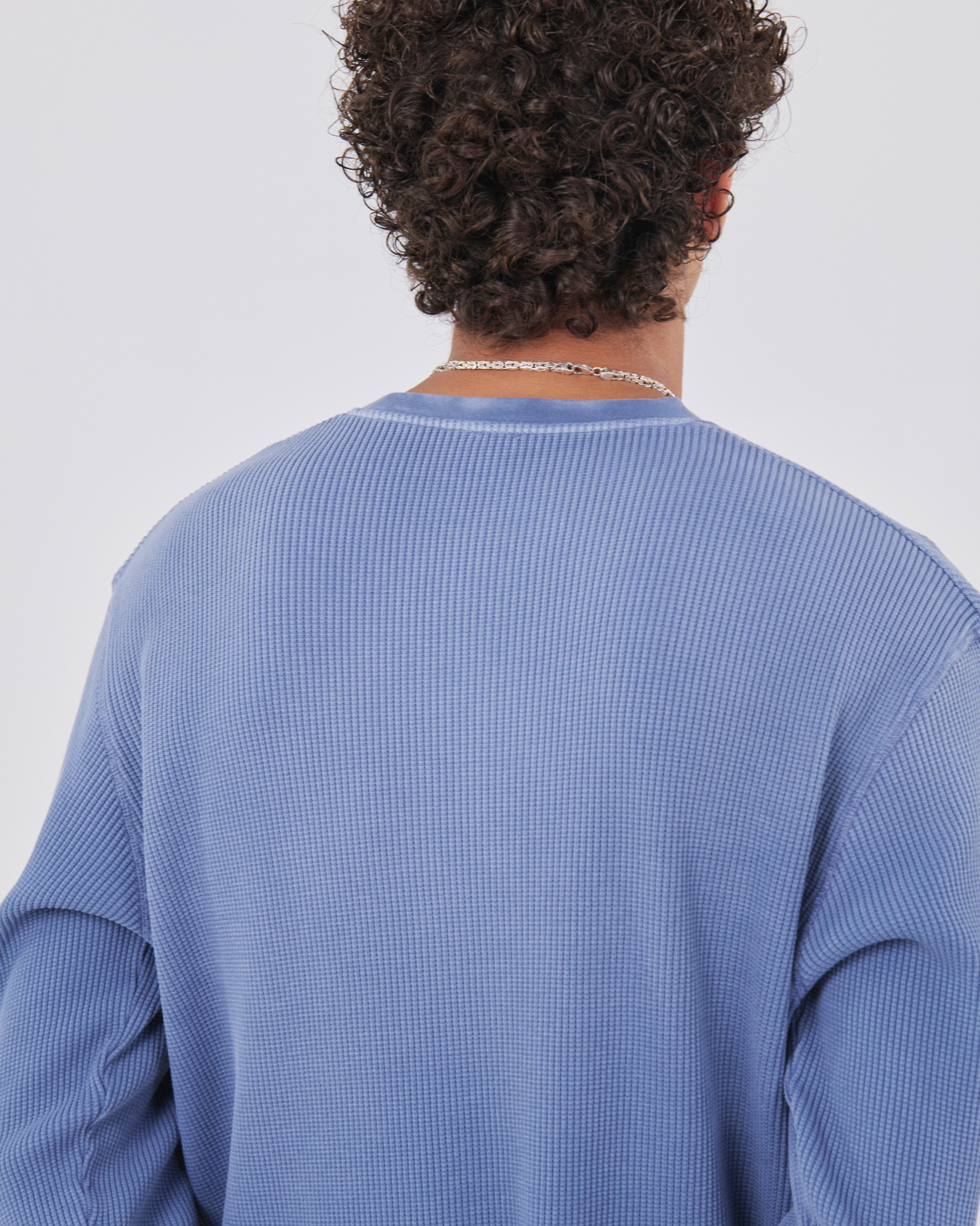 Waffle Longsleeve , Blue Steel