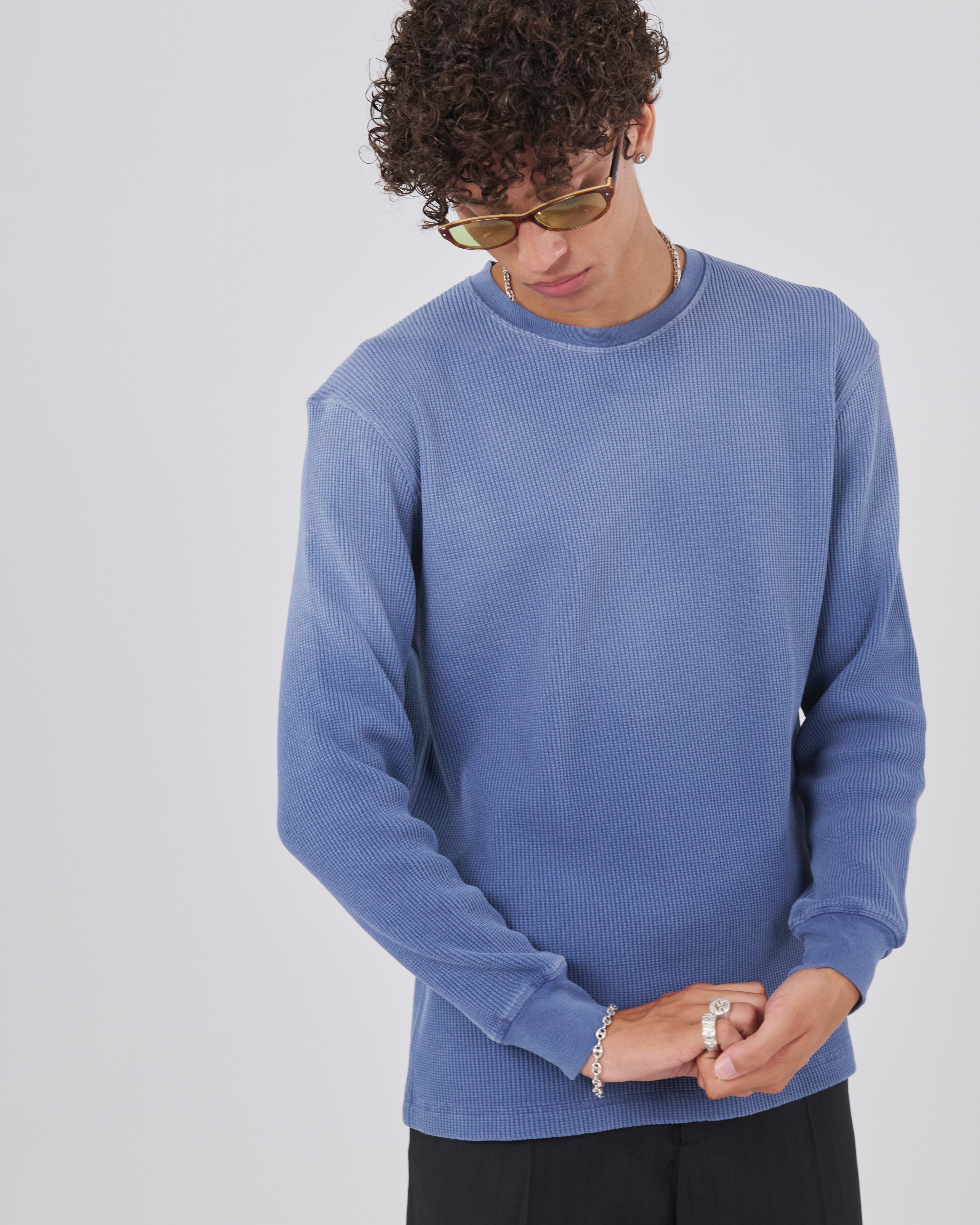 Waffle Longsleeve , Blue Steel