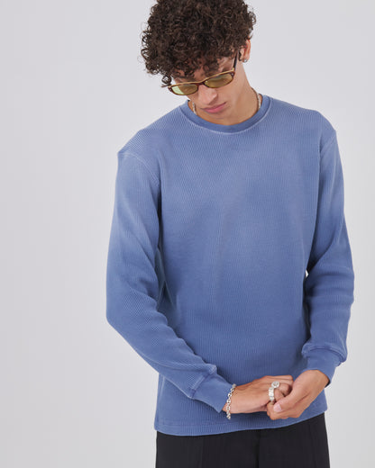 Waffle Longsleeve , Blue Steel