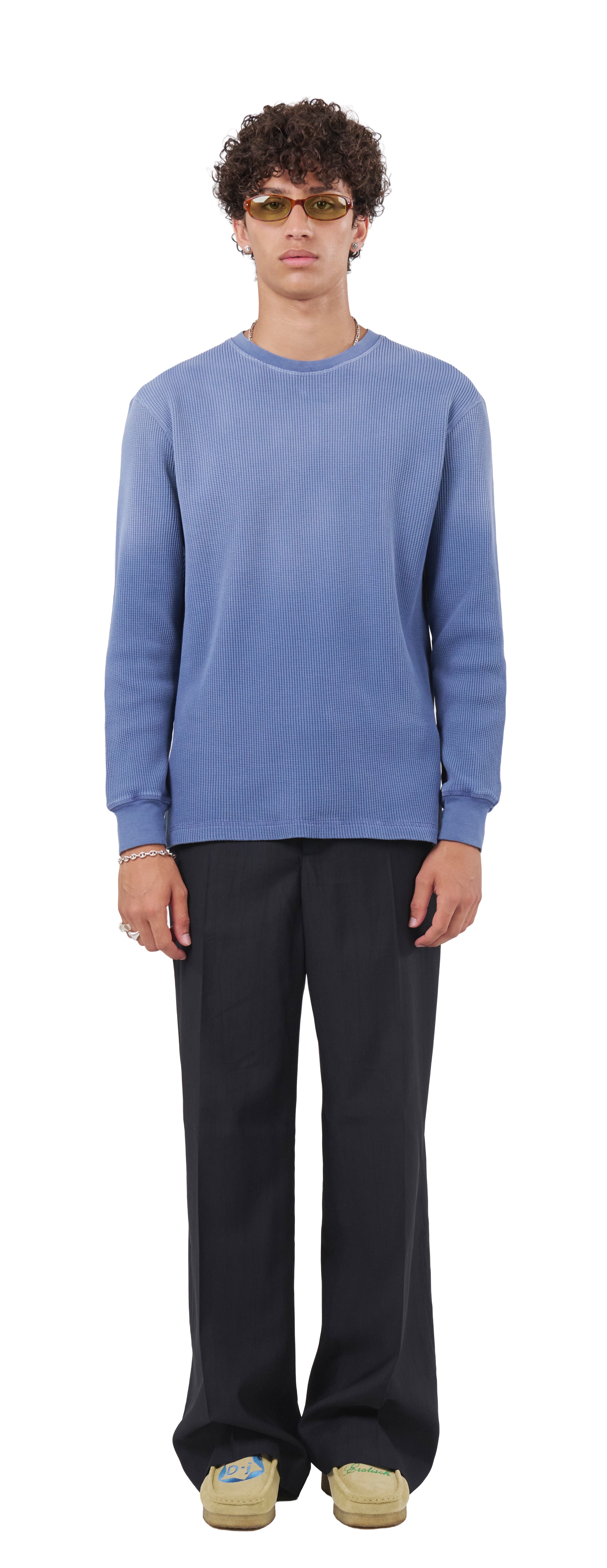 Waffle Longsleeve , Blue Steel
