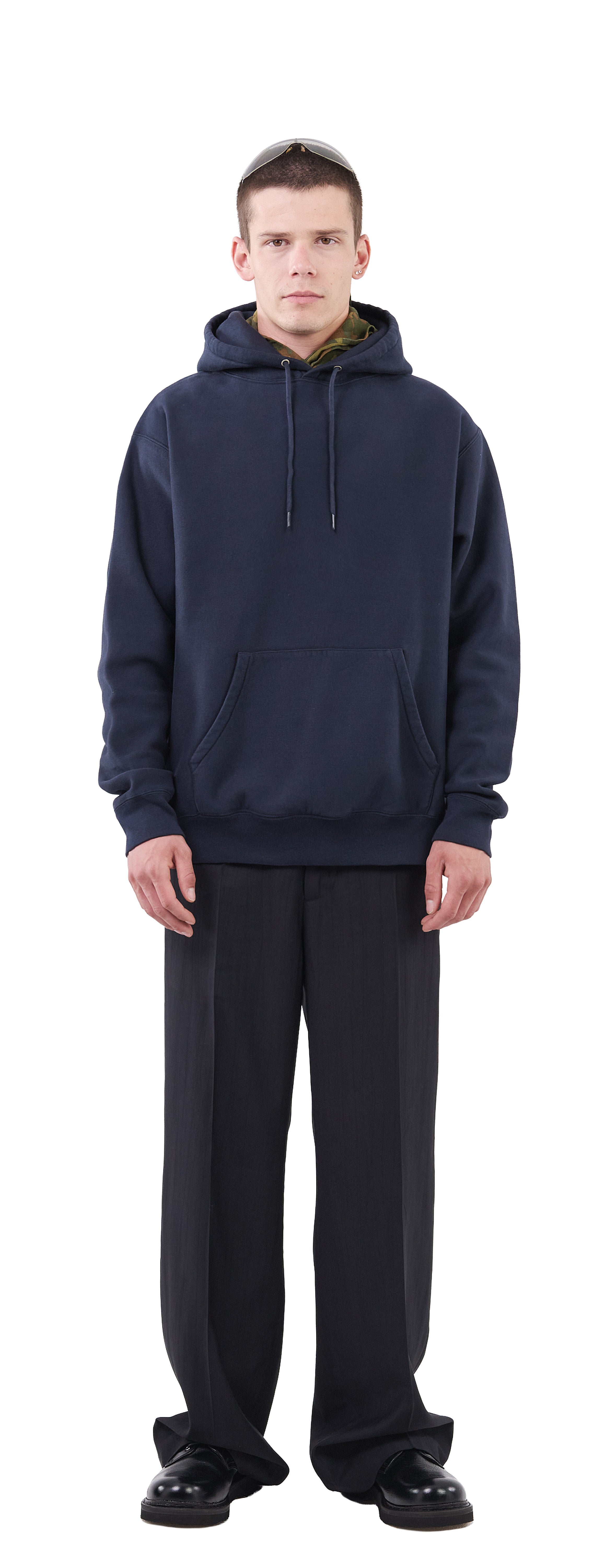 Classic Hoodie Crossgrain, Dark Navy