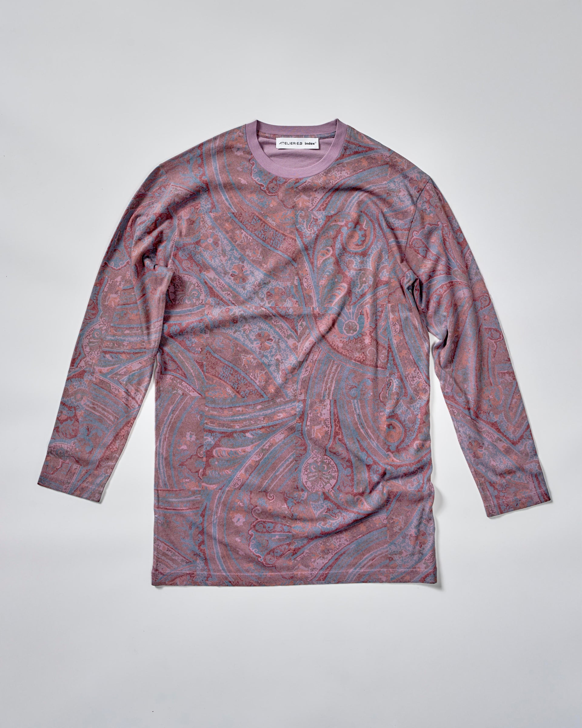 Boxy Longsleeve Dress 135, Purple Paisley Atelier E.B