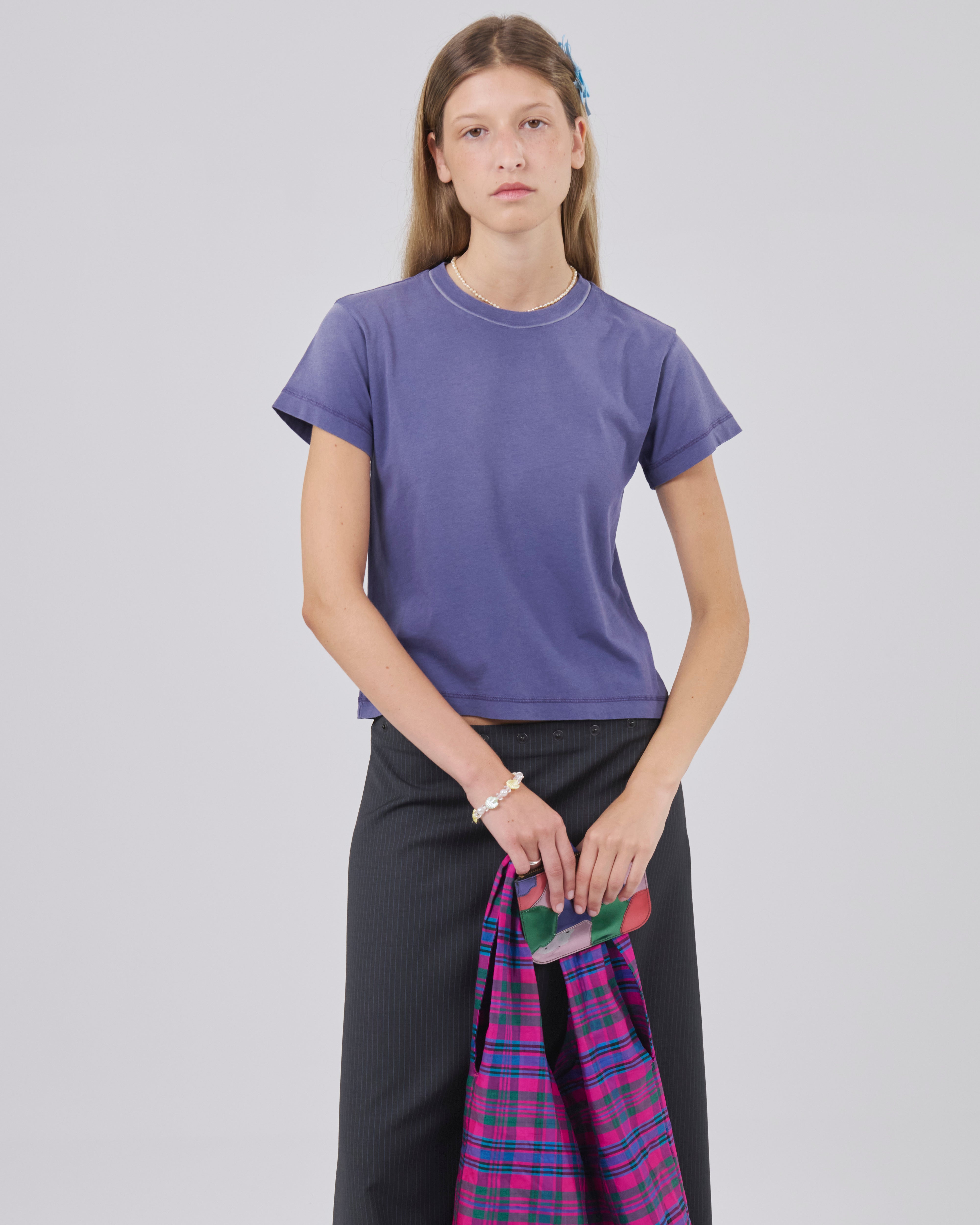 Cropped T-Shirt 135, Navy Fade