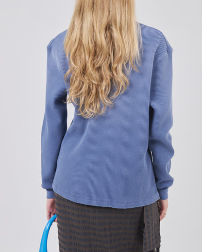 Waffle Longsleeve , Blue Steel