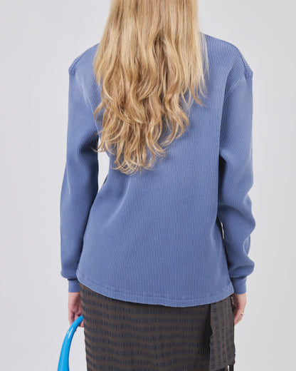 Waffle Longsleeve , Blue Steel