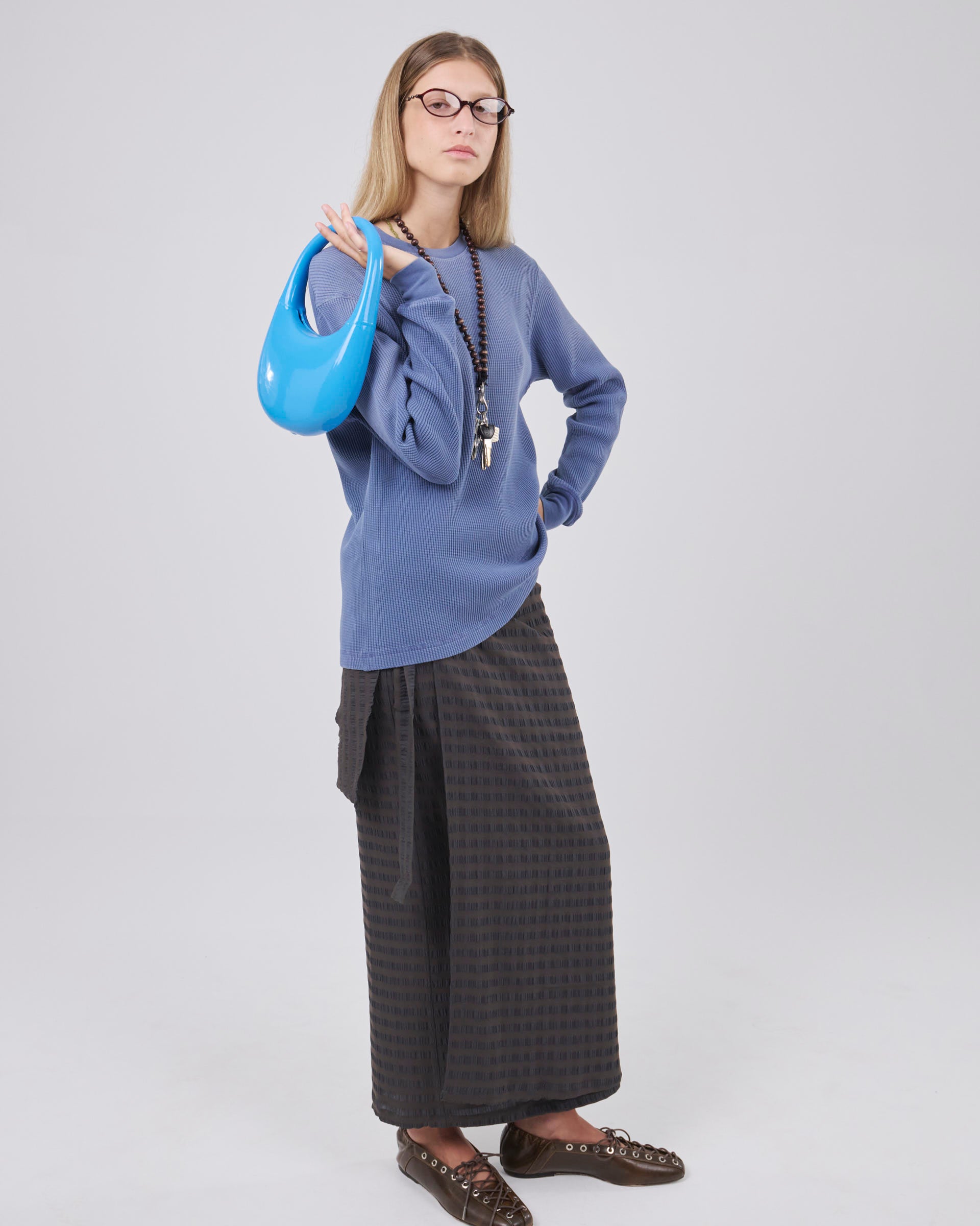 Waffle Longsleeve , Blue Steel