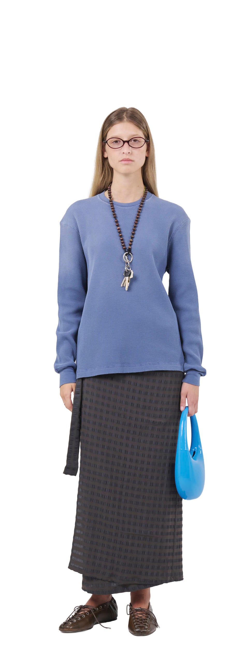 Waffle Longsleeve , Blue Steel